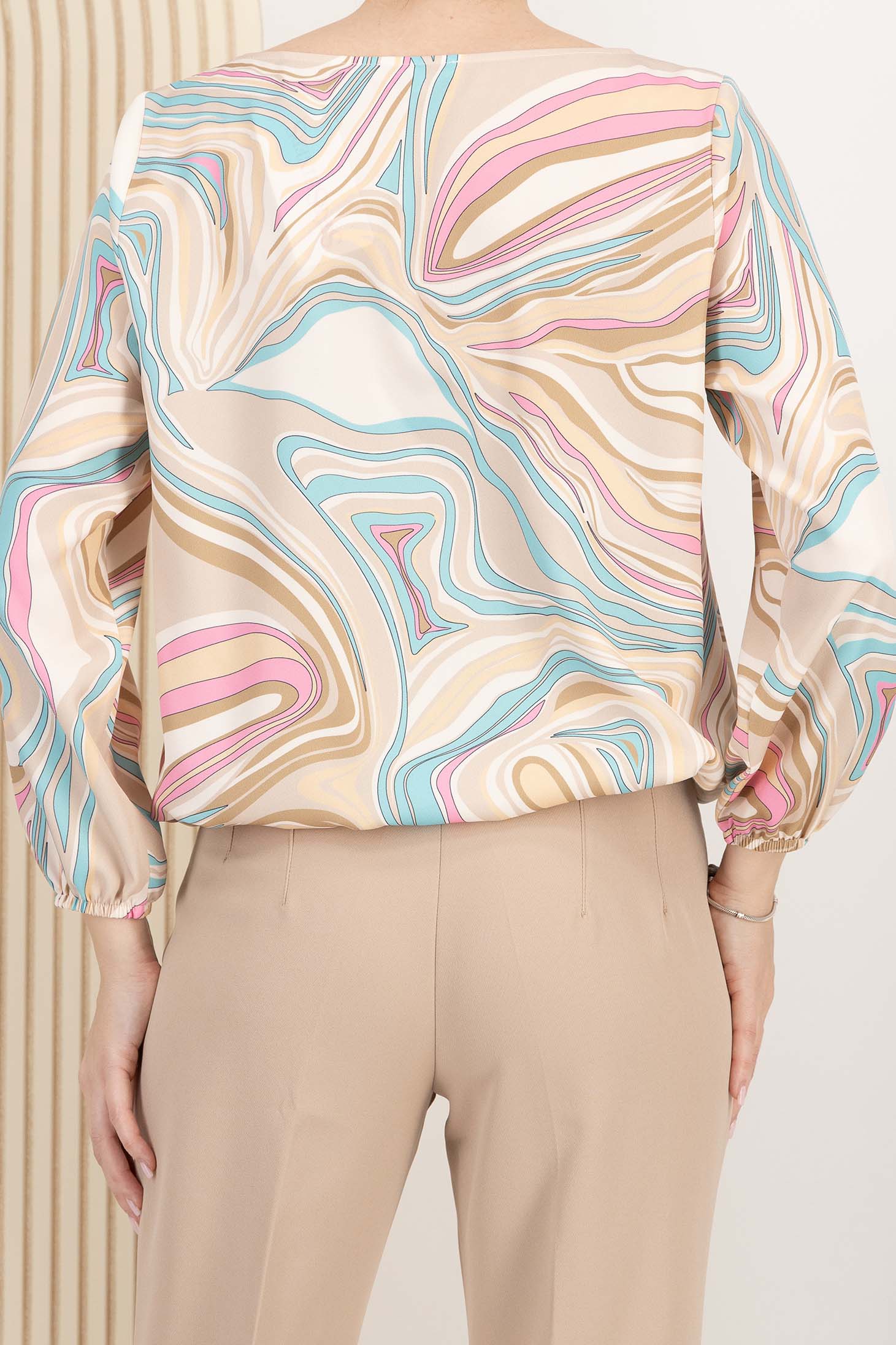 Bluza dama din georgette cu croi larg si elastic in talie 5 - StarShinerS.ro