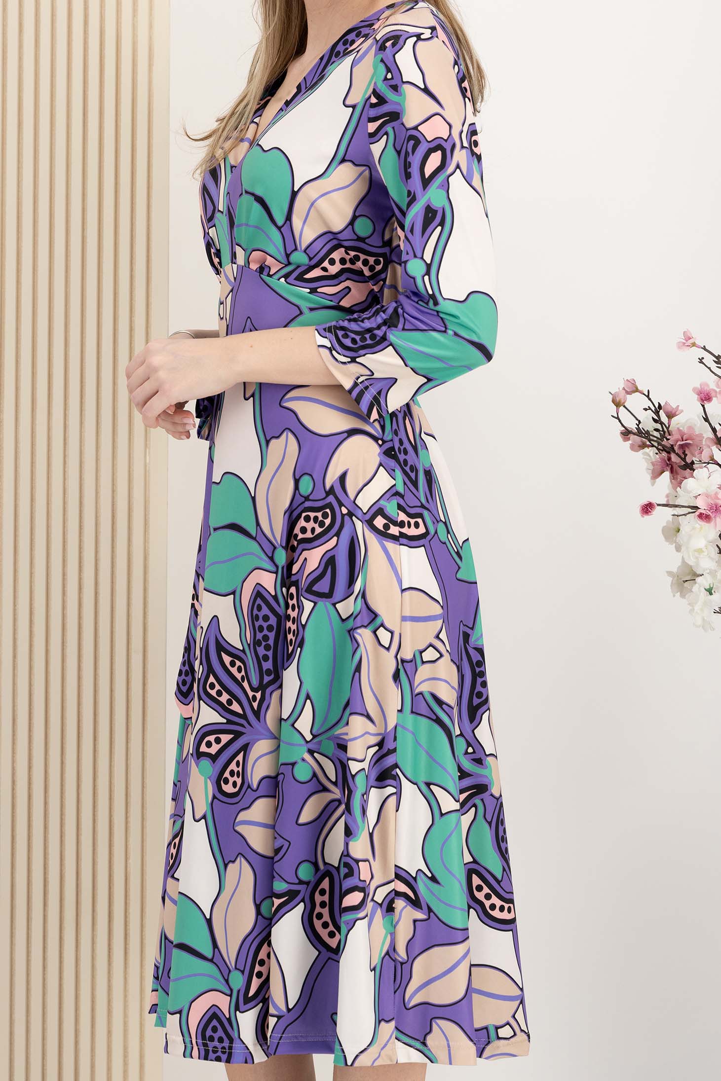 Sötétlila ruha midi lycra harang 7 - StarShinerS.hu