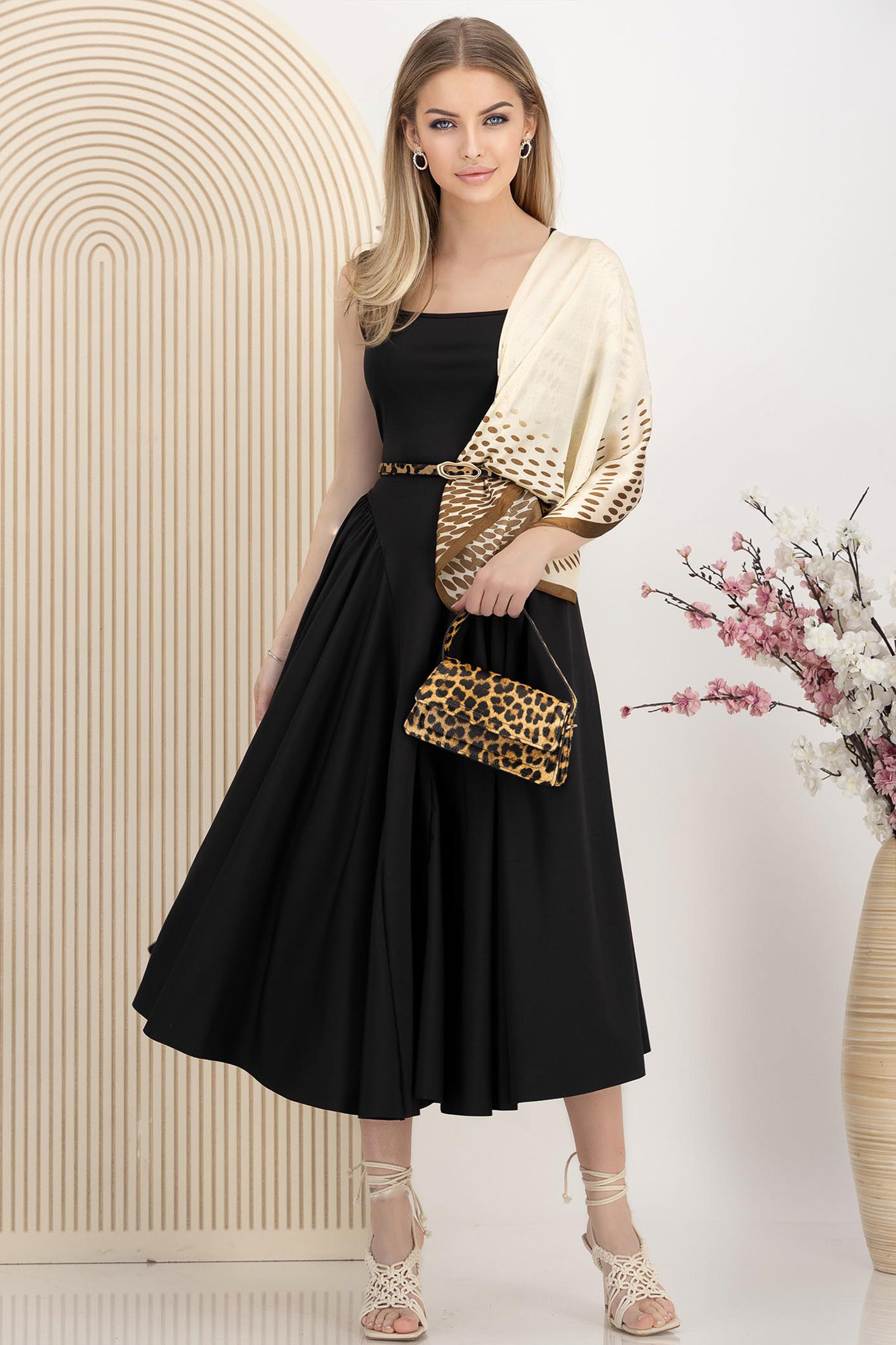 Crno haljina midi cloche 3 - StarShinerS.hr