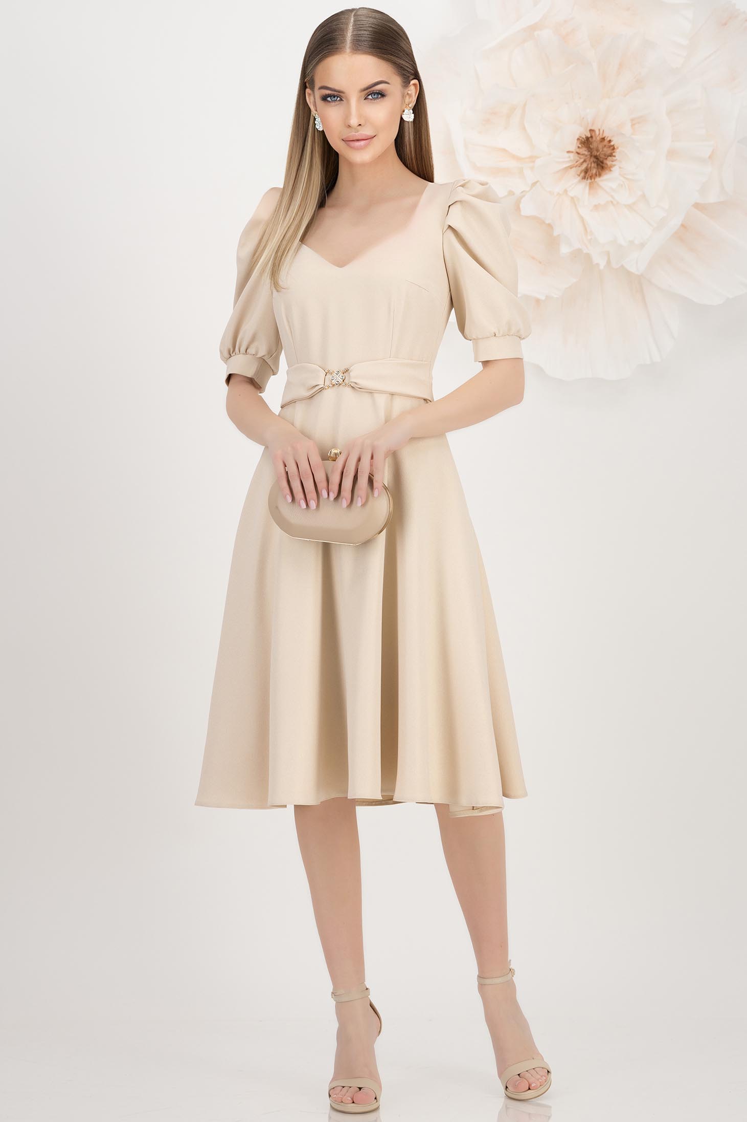 StarShinerS nude haljina midi tkanine cloche 3 - StarShinerS.hr