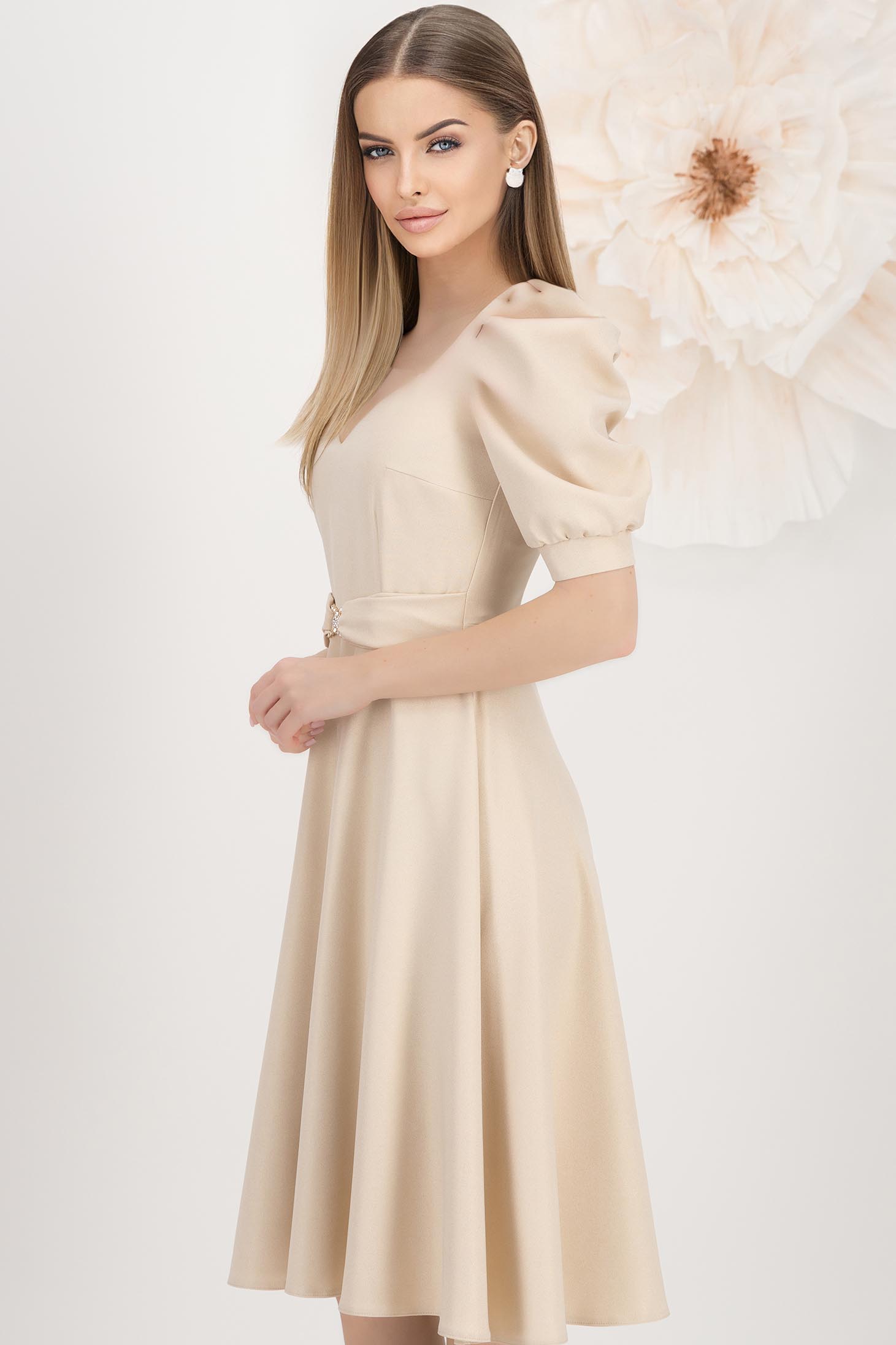 StarShinerS nude haljina midi tkanine cloche 2 - StarShinerS.hr