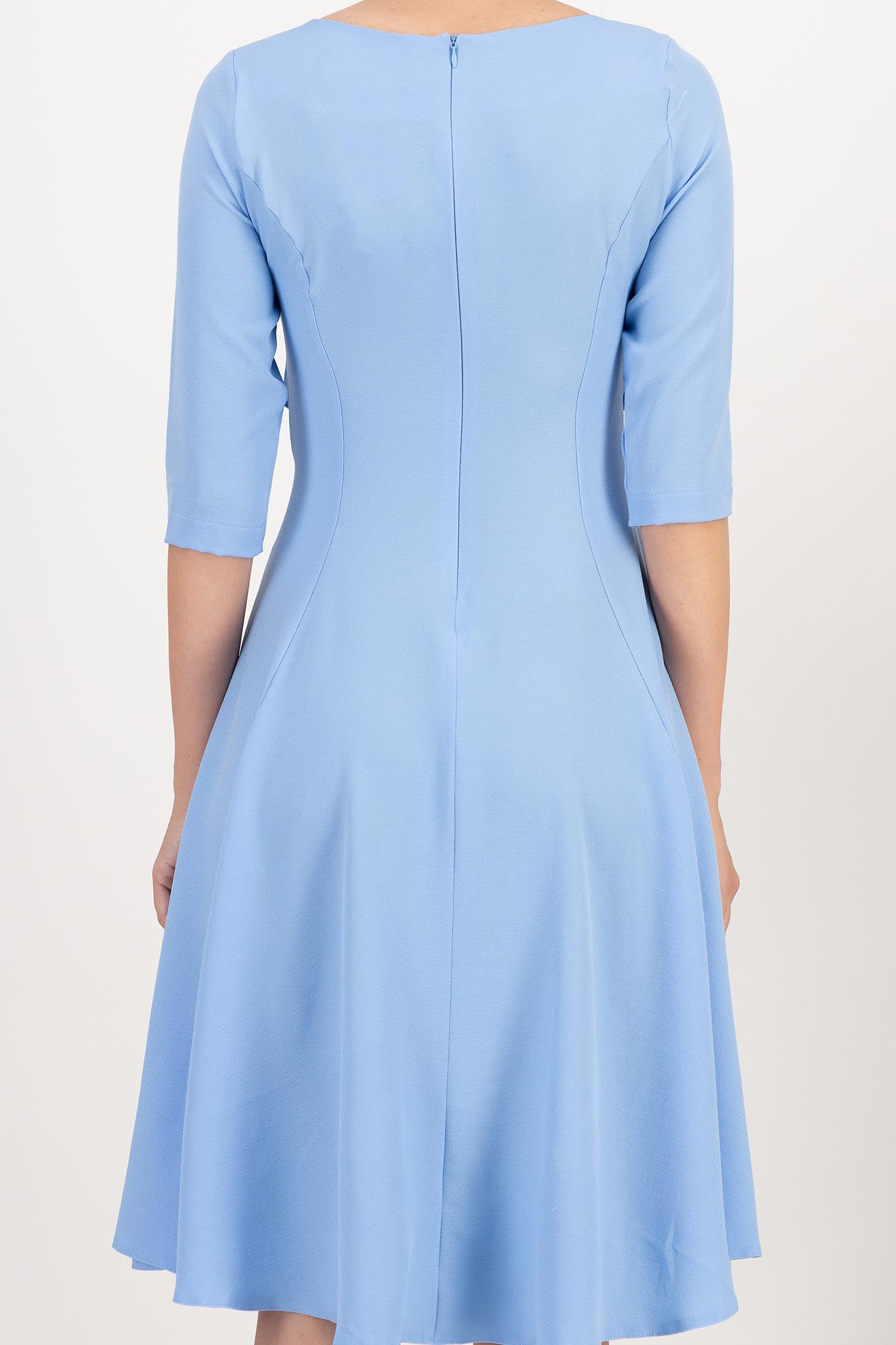 Rochie din georgette albastra midi in clos accesorizata cu cordoane decorative - StarShinerS 5 - StarShinerS.ro