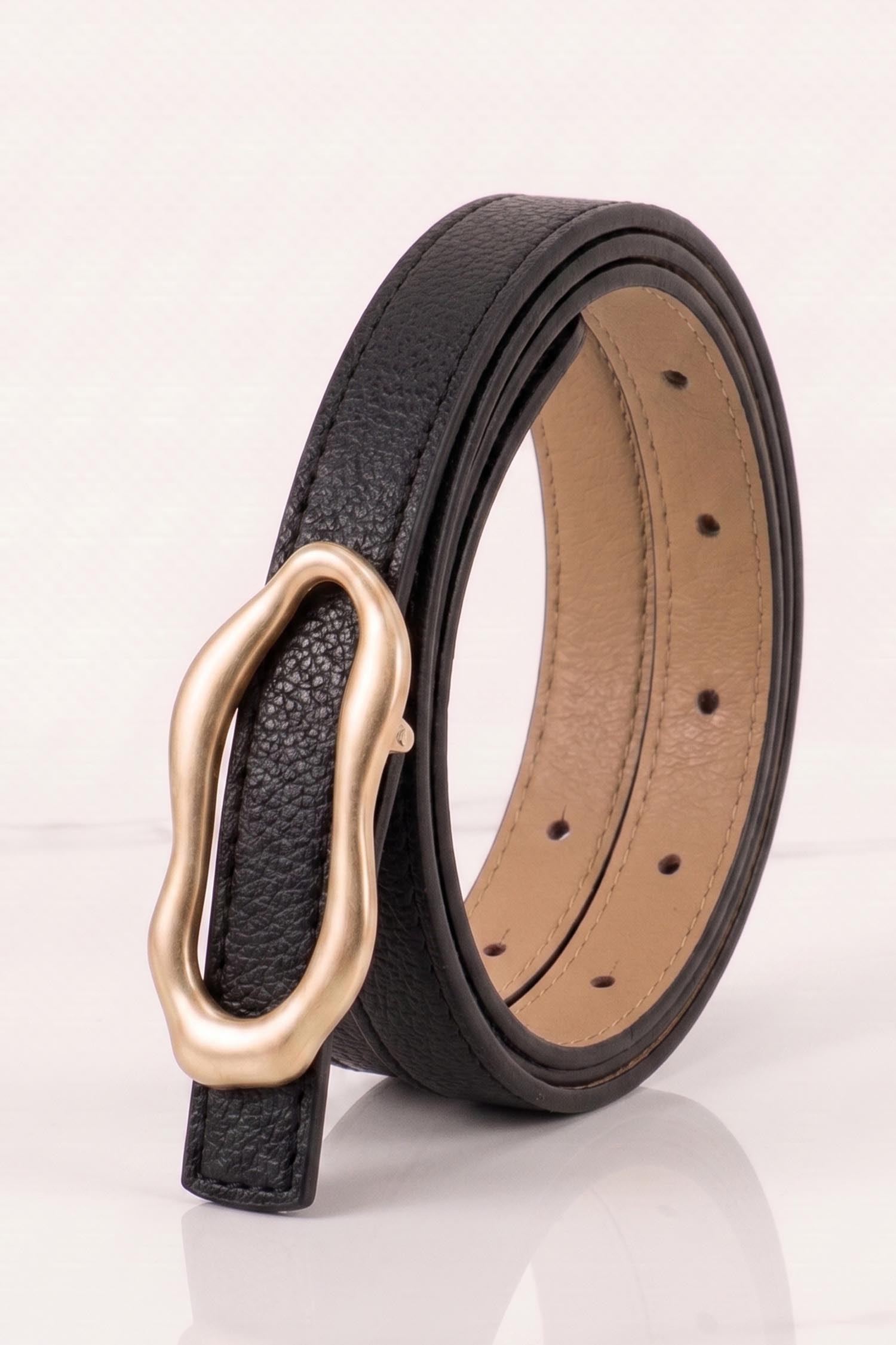 Curea din piele ecologica neagra cu catarama decorativa 2 - StarShinerS.ro