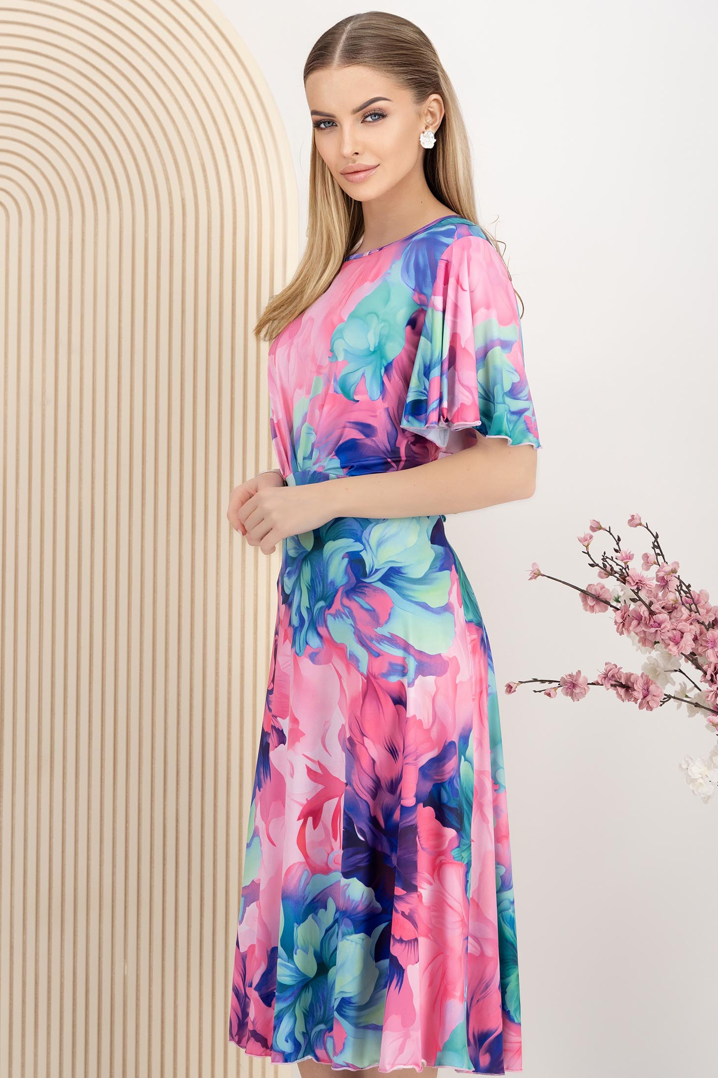 Pink ruha midi lycra harang 2 - StarShinerS.hu
