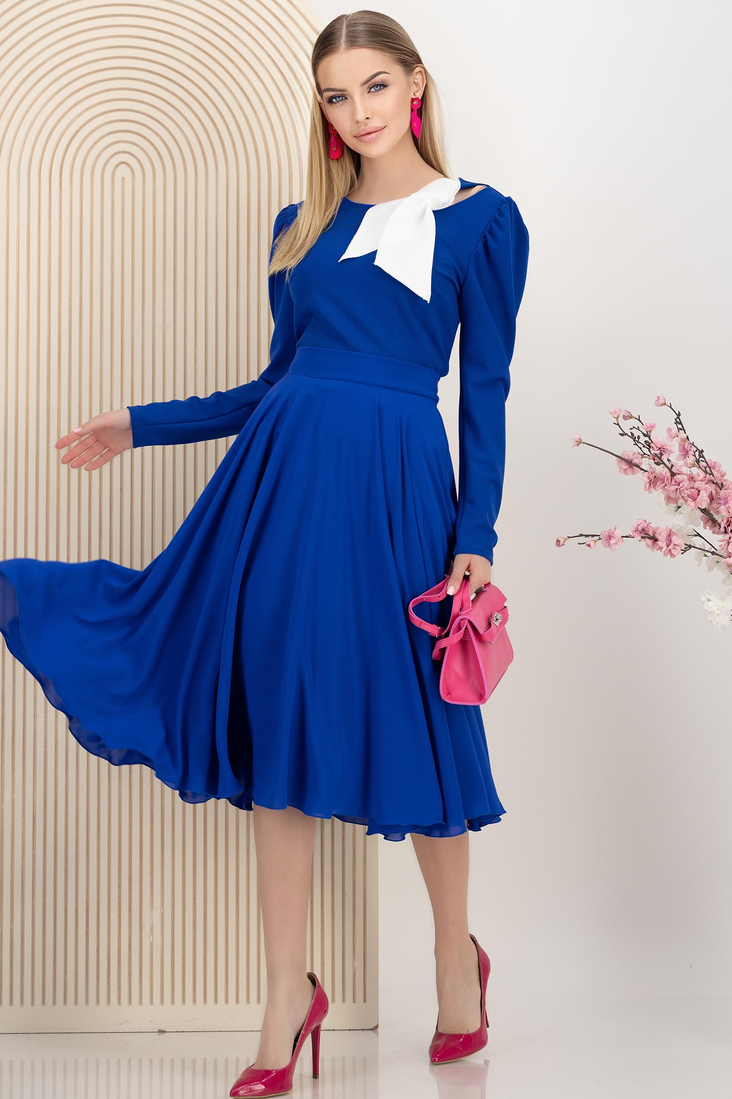 StarShinerS plava bluza za žene krep širok 3 - StarShinerS.hr