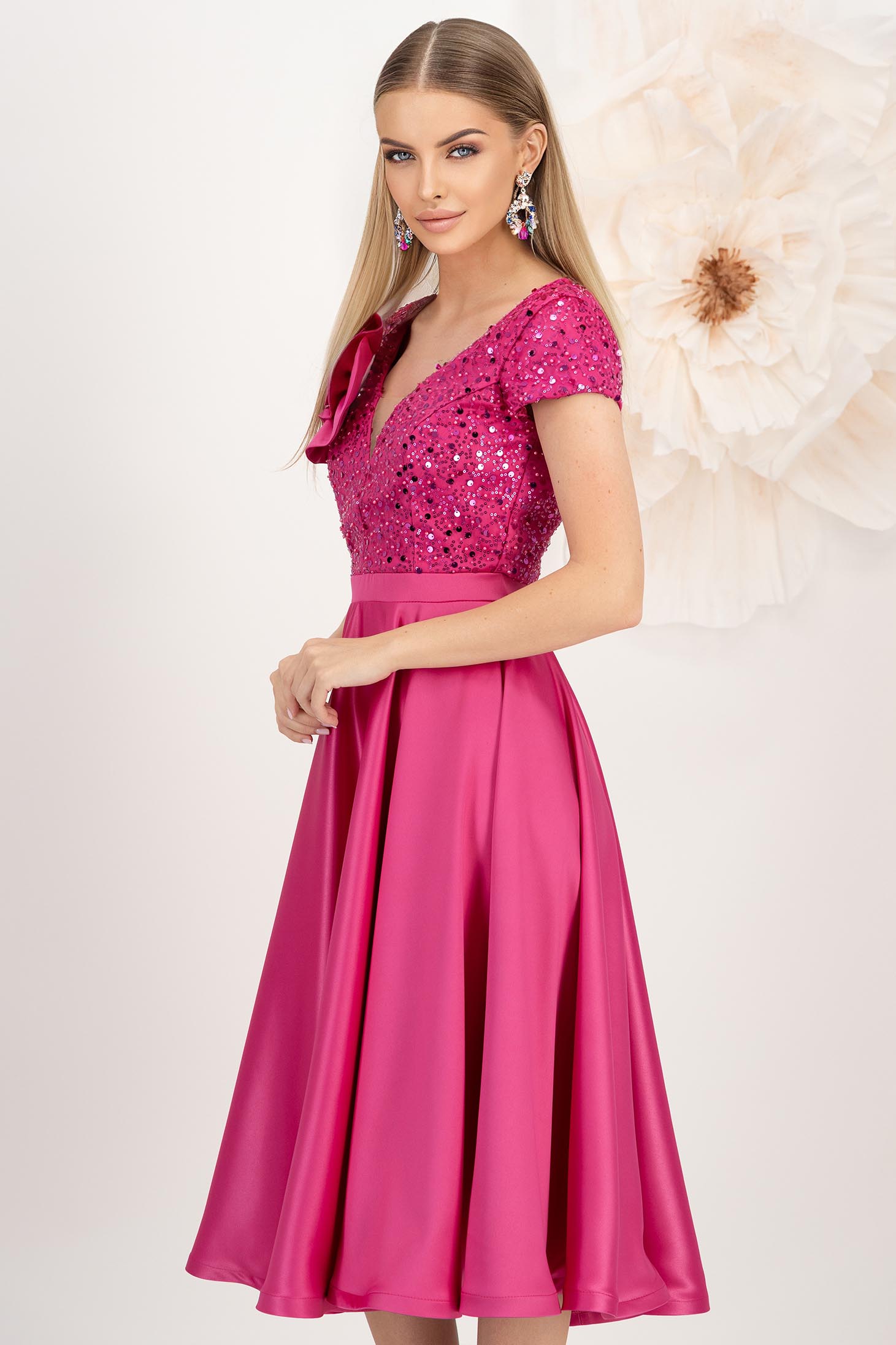 StarShinerS fuksija haljina taft midi cloche 2 - StarShinerS.hr