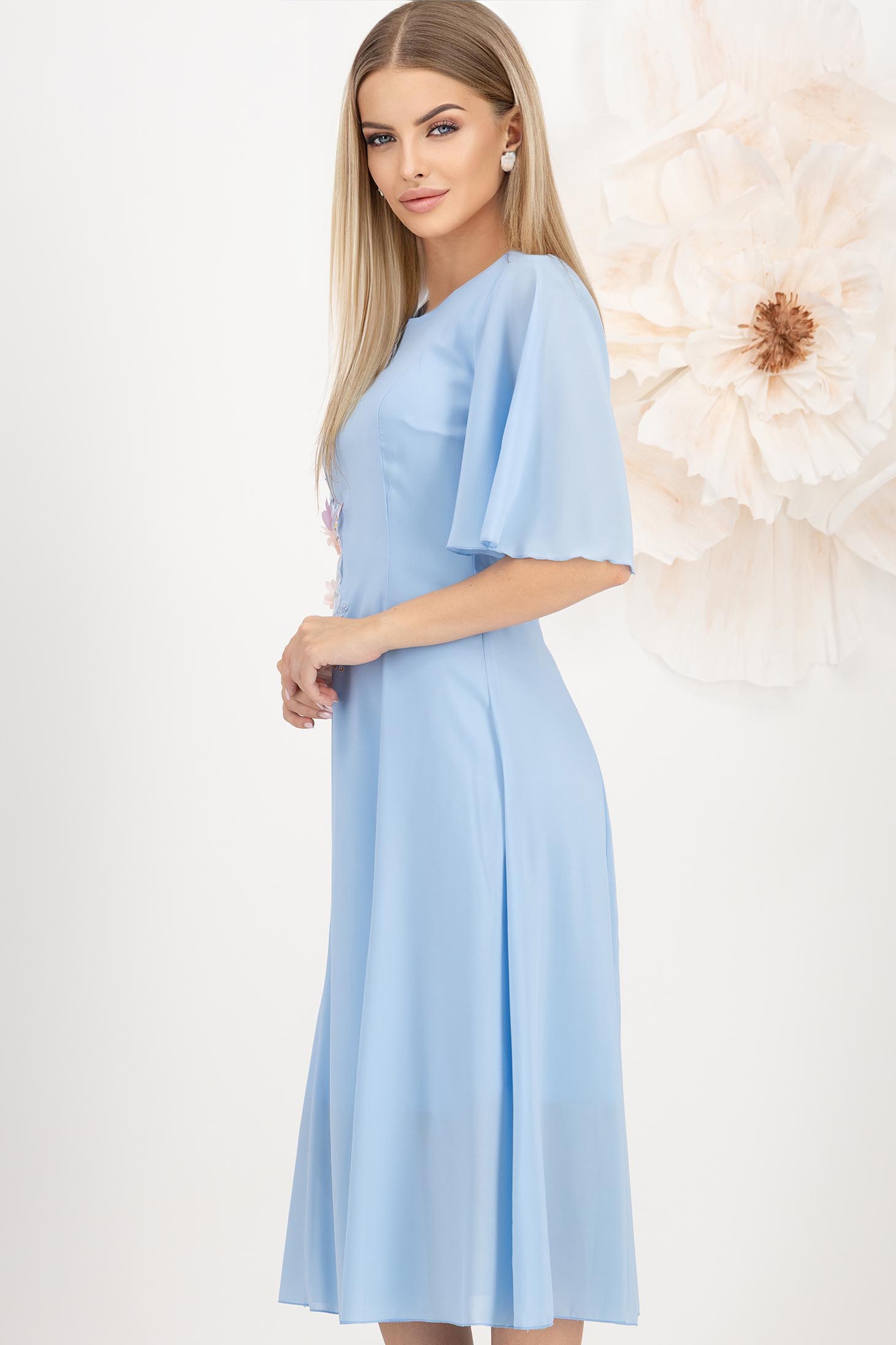 StarShinerS plava svijetla haljina midi cloche veo 3 - StarShinerS.hr