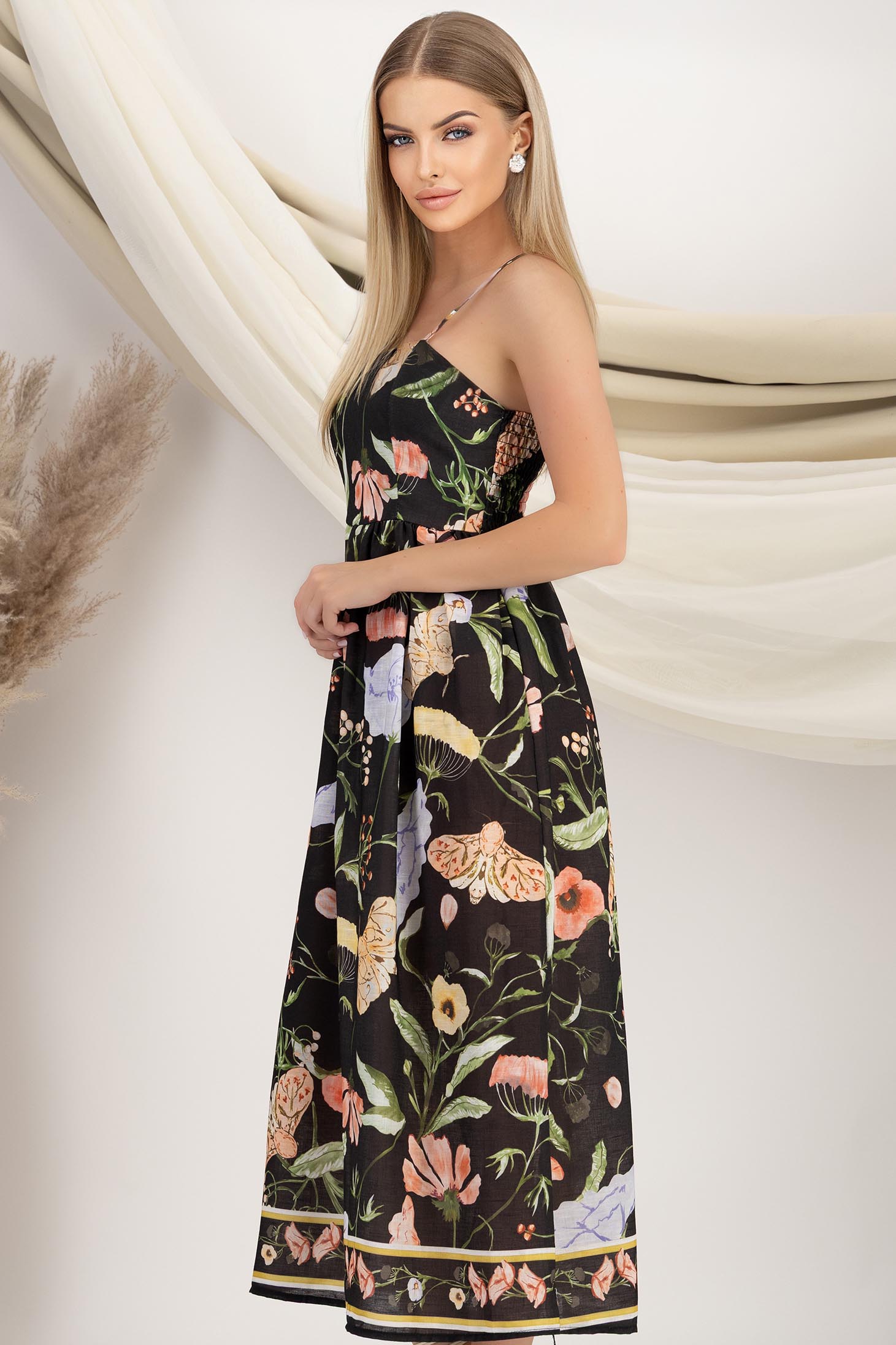 Crno haljina midi cloche tanki materijal 2 - StarShinerS.hr