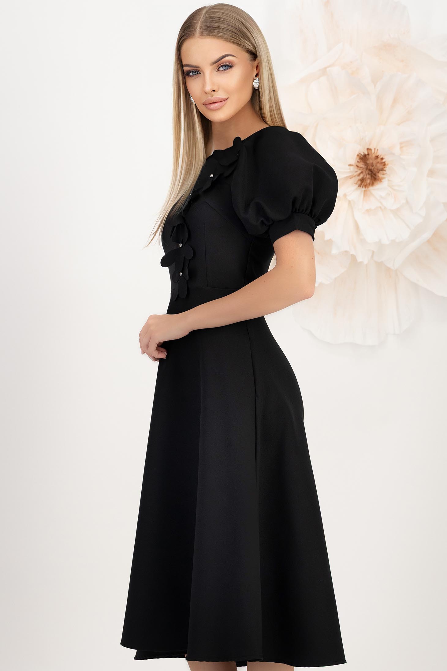 StarShinerS midi tkanine cloche crno haljina 2 - StarShinerS.hr