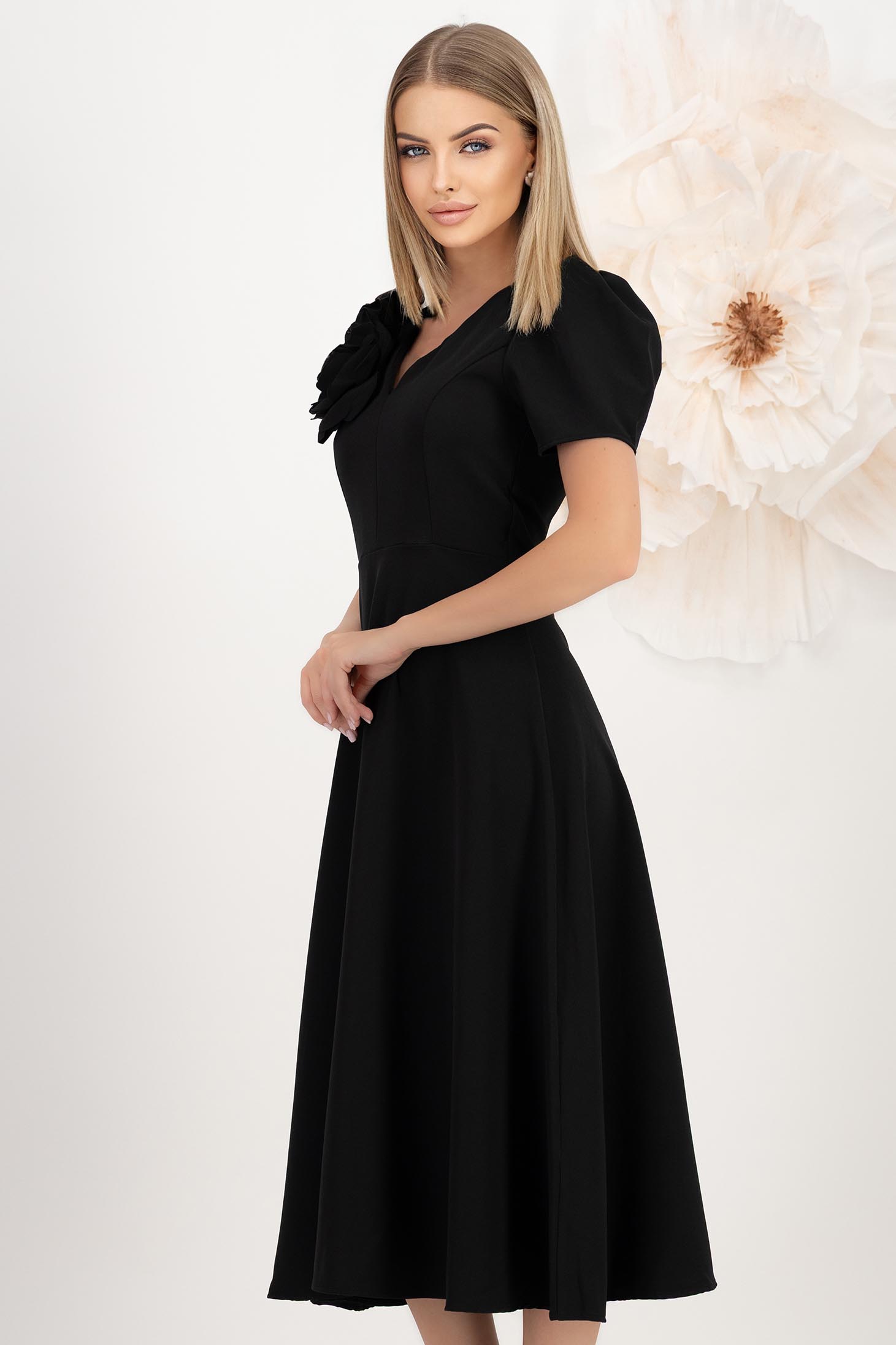 StarShinerS crno haljina tkanine midi cloche 2 - StarShinerS.hr