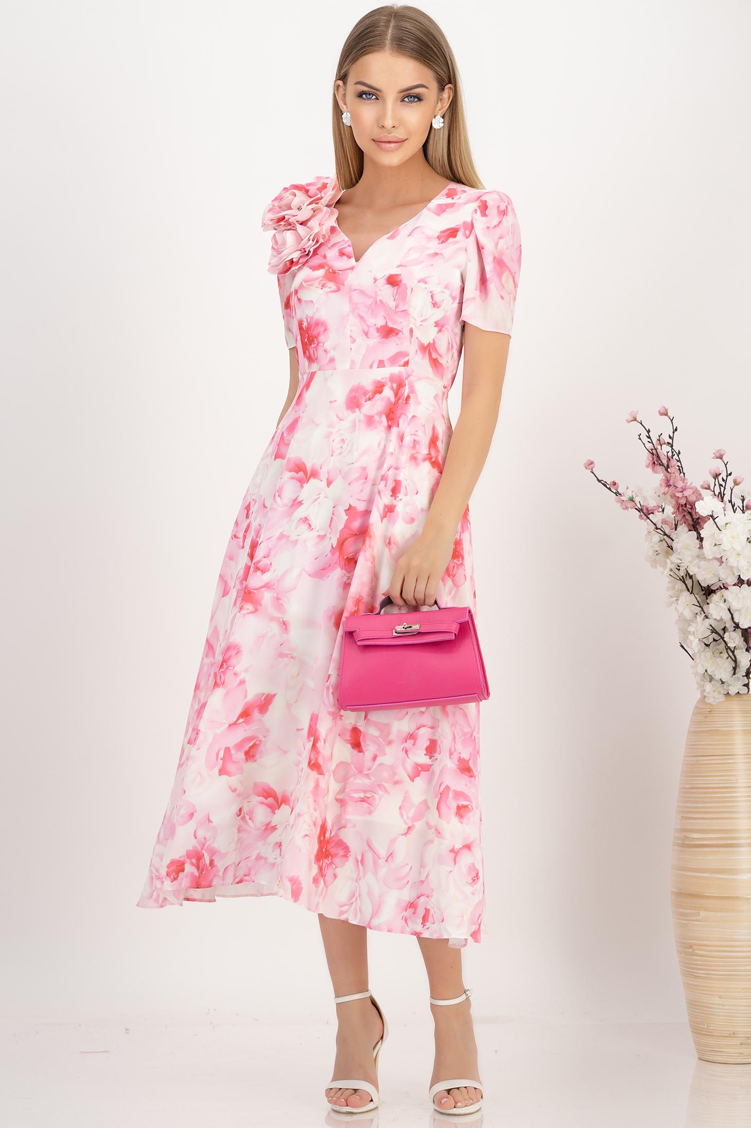StarShinerS roza haljina veo midi cloche 3 - StarShinerS.hr