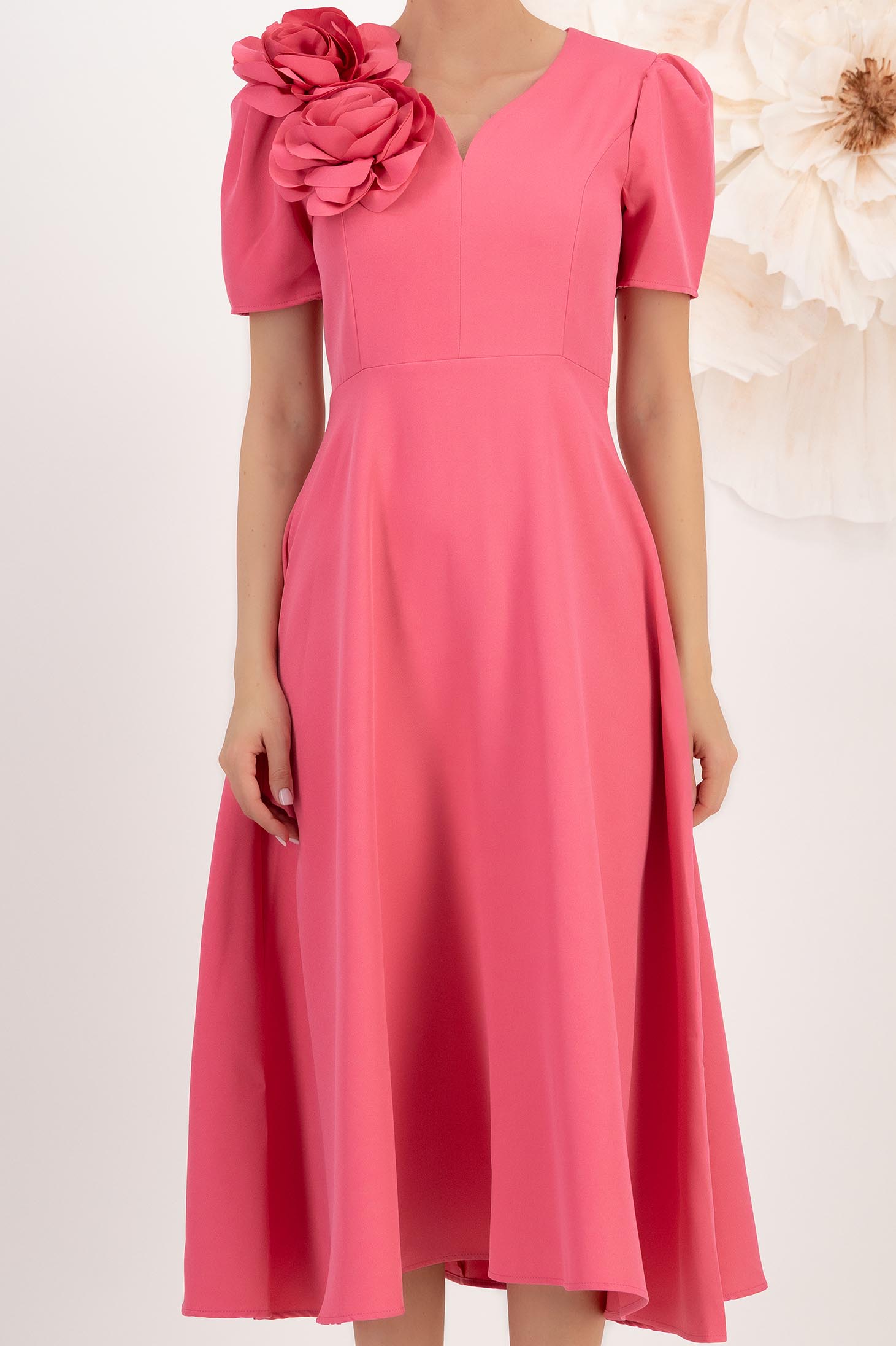 StarShinerS roza haljina tkanine midi cloche 5 - StarShinerS.hr