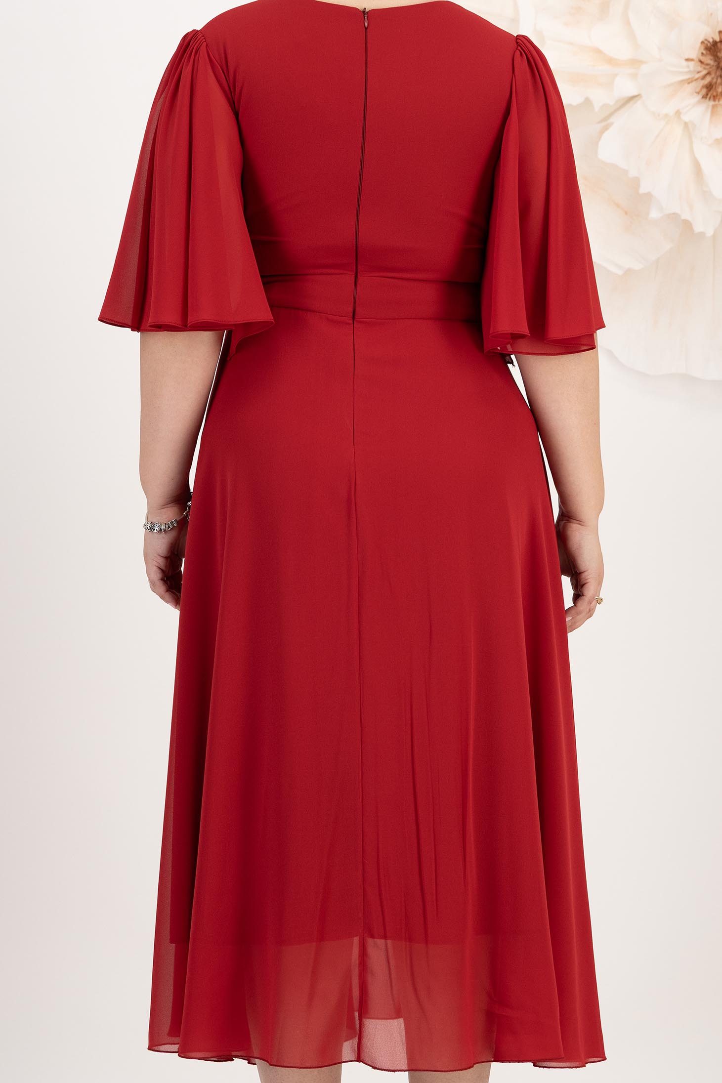 Burgundy ruha muszlin midi harang 6 - StarShinerS.hu