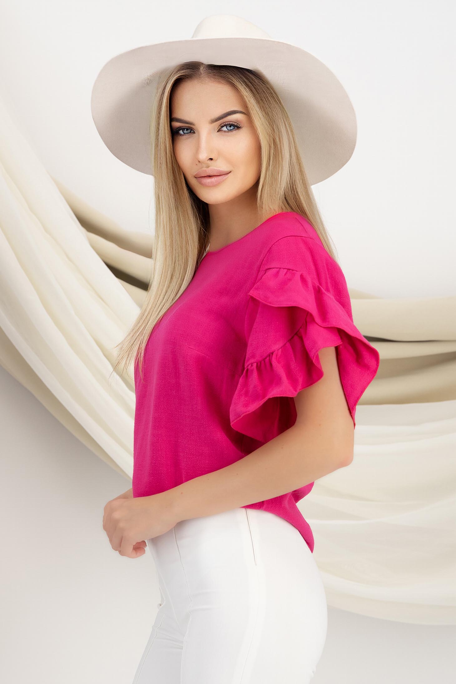 Pink női top - StarShinerS viszkóz 2 - StarShinerS.hu