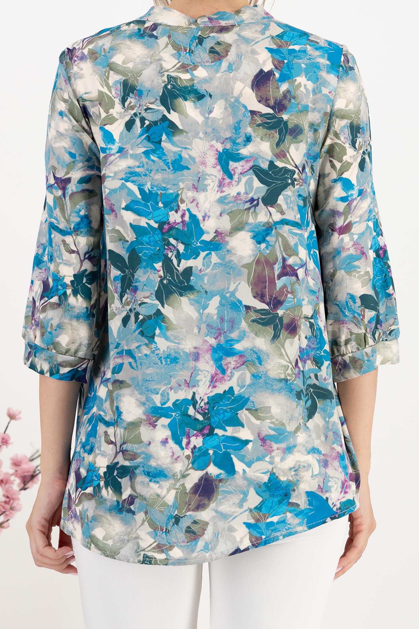 Bluza dama din viscoza si in usor asimetrica cu croi larg si guler tip esarfa - StarShinerS 5 - StarShinerS.ro