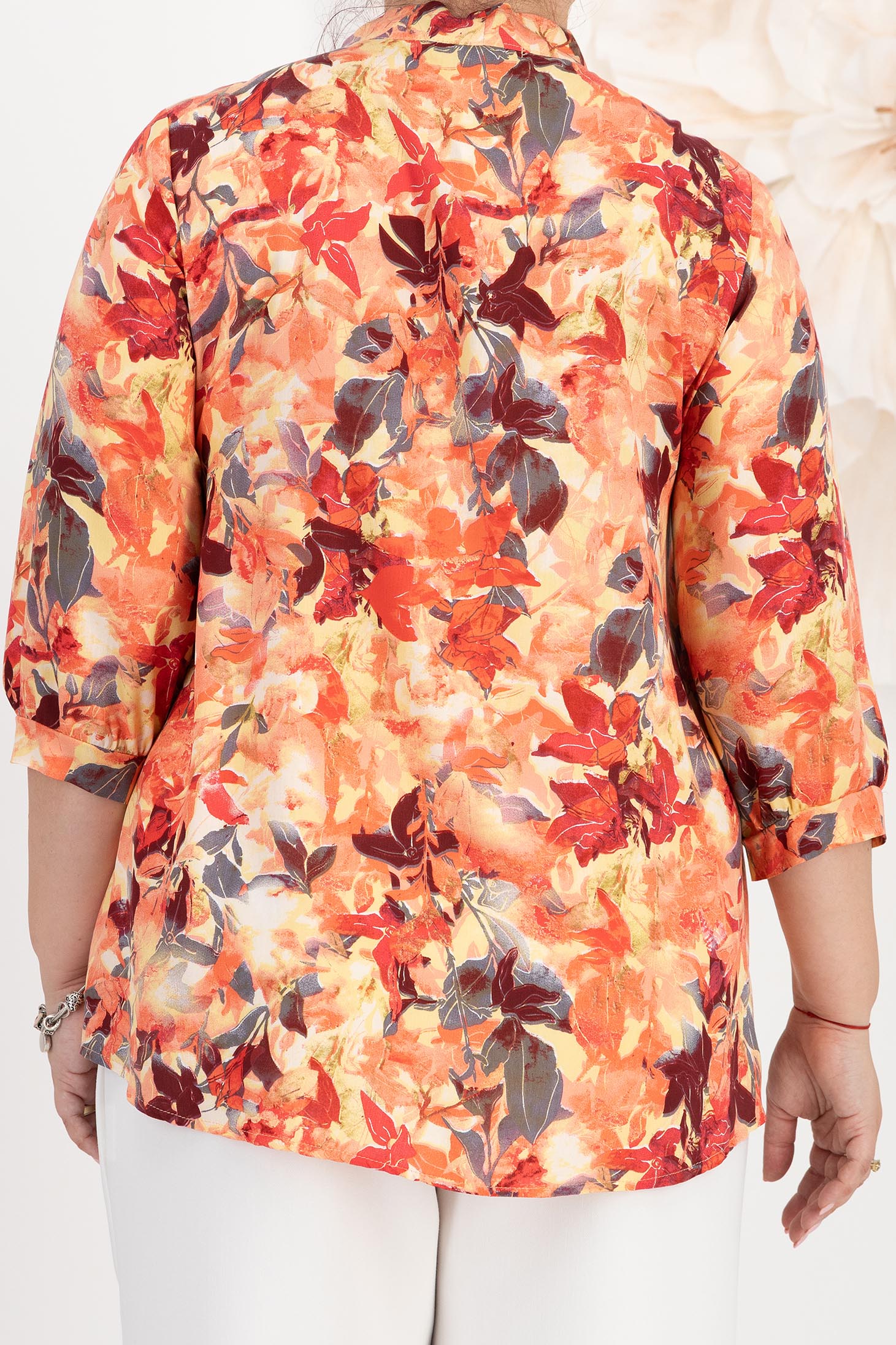 Bluza dama din viscoza si in corai usor asimetrica cu croi larg si guler tip esarfa - StarShinerS 5 - StarShinerS.ro