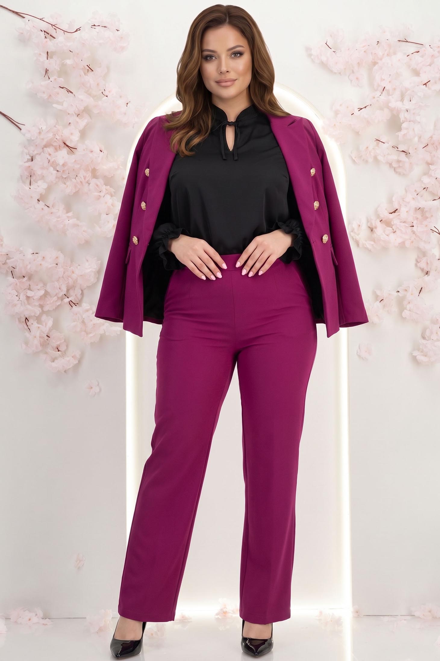 Bluza din satin neagra cu un croi usor larg si volanase la maneca - StarShinerS 2 - StarShinerS.ro
