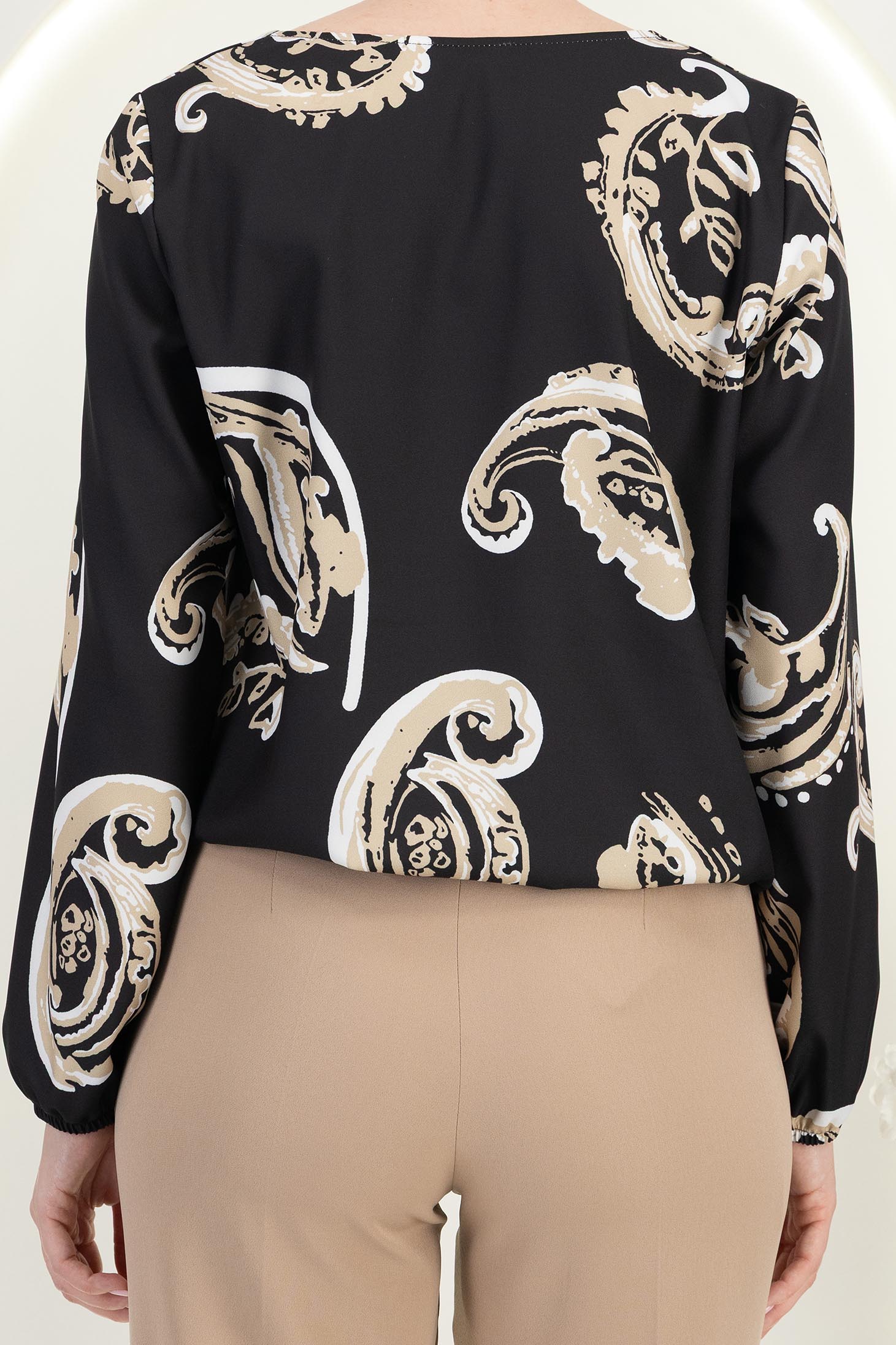 Bluza dama din viscoza neagra cu croi larg cu decolteu in v 6 - StarShinerS.ro