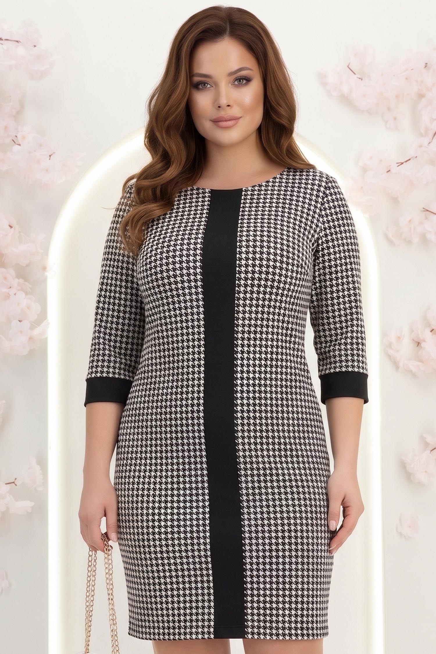 Rochie stofa elastica neagra scurta cu un croi drept - StarShinerS 1 - StarShinerS.ro