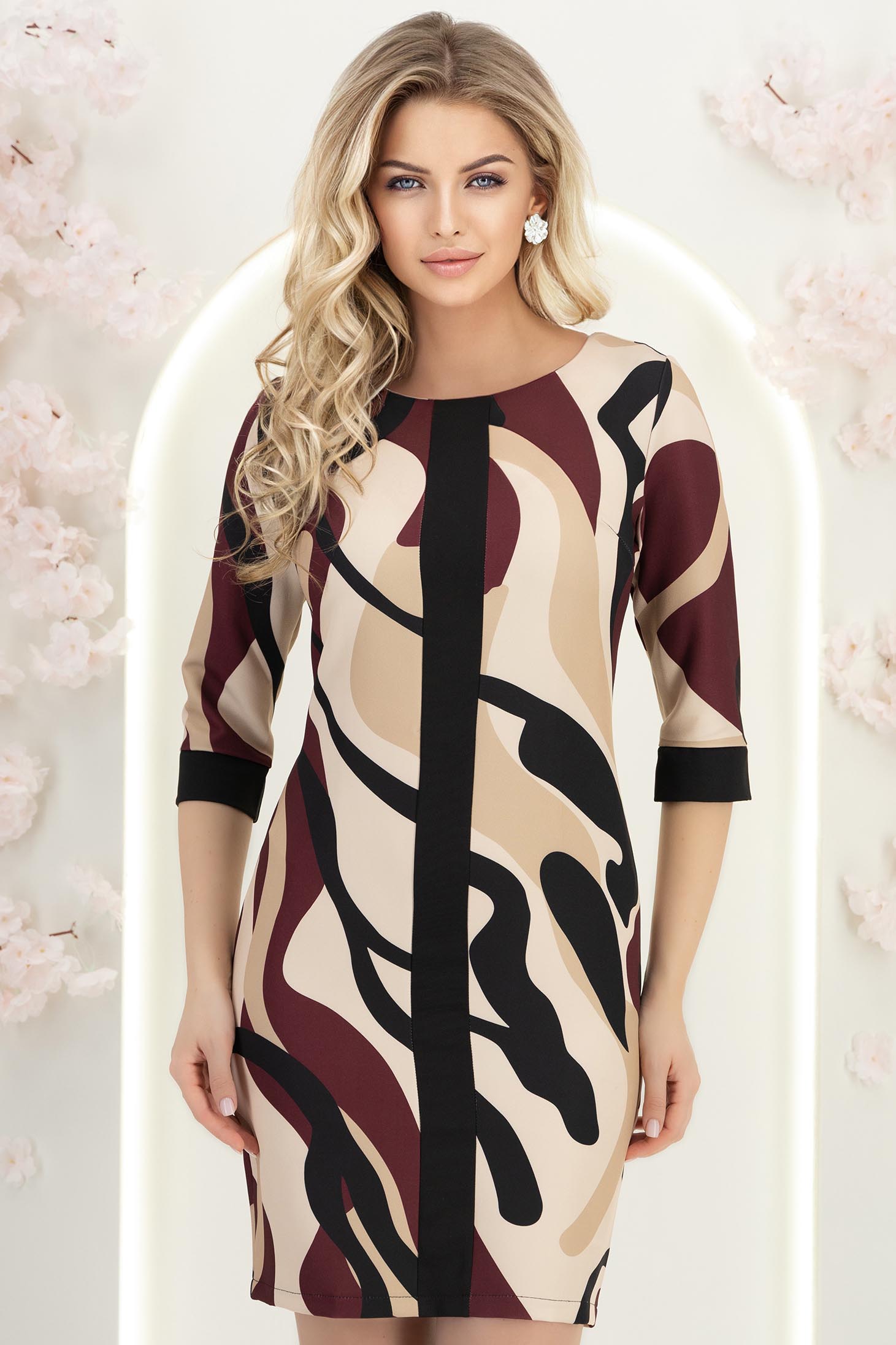 StarShinerS.ro Rochie stofa elastica neagra scurta cu un croi drept - StarShinerS