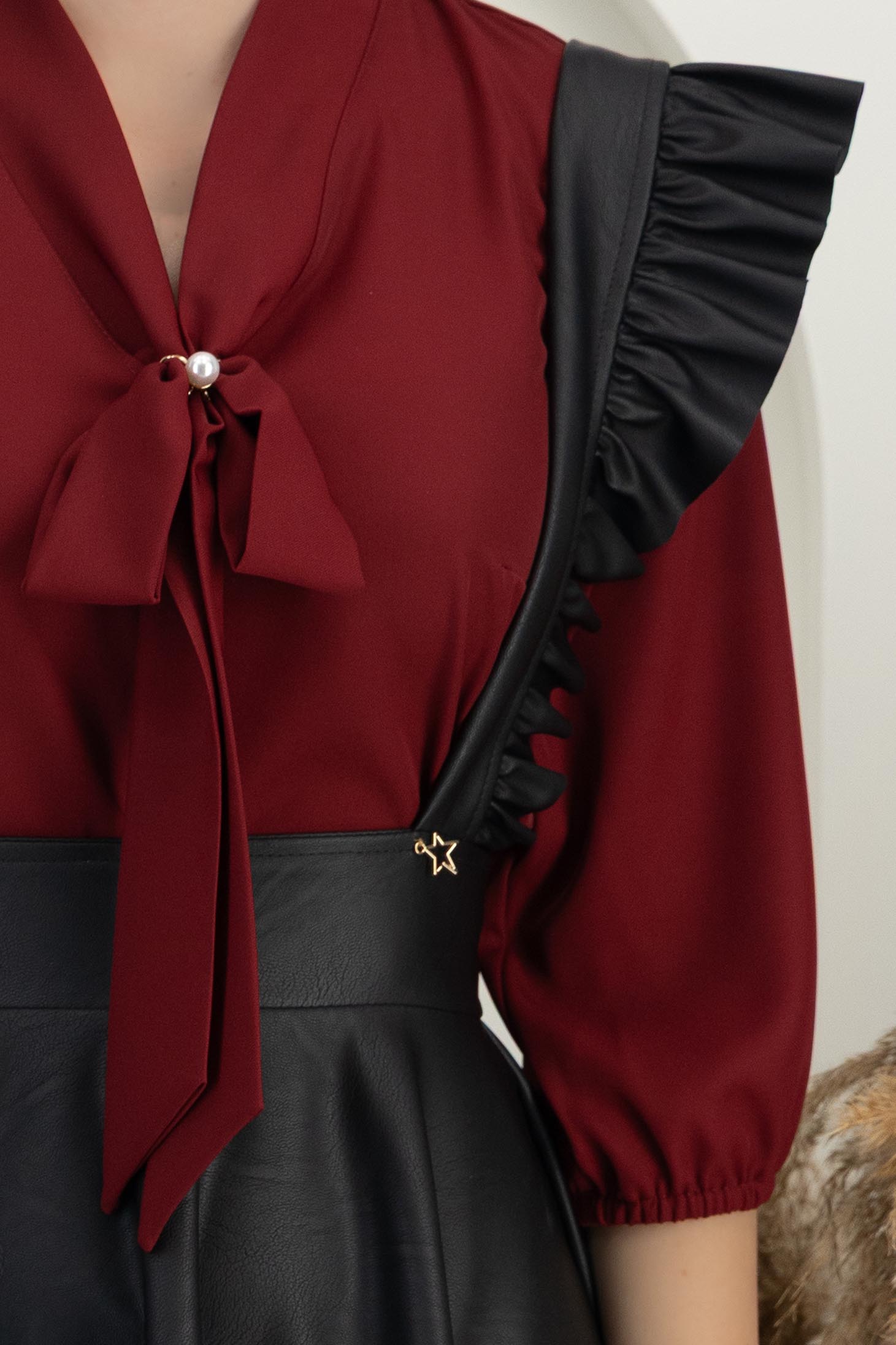 Sarafan din piele ecologica negru scurt in clos - StarShinerS 5 - StarShinerS.ro