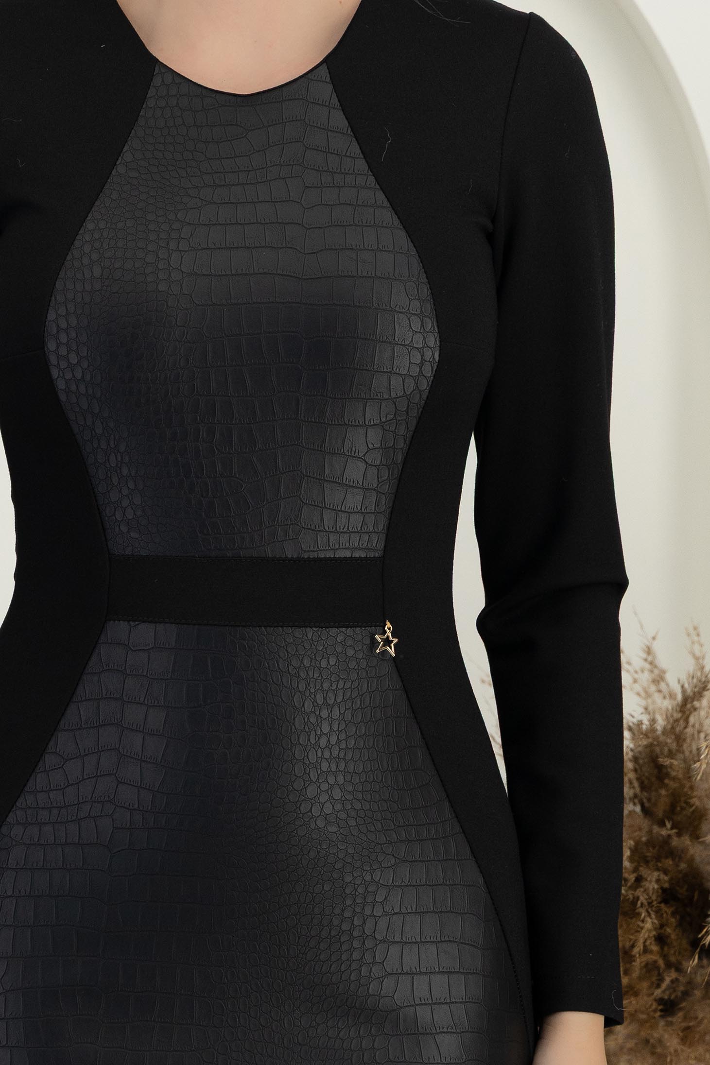 StarShinerS černá šaty přes koleno typ tužky jersey 4 - StarShinerS.cz