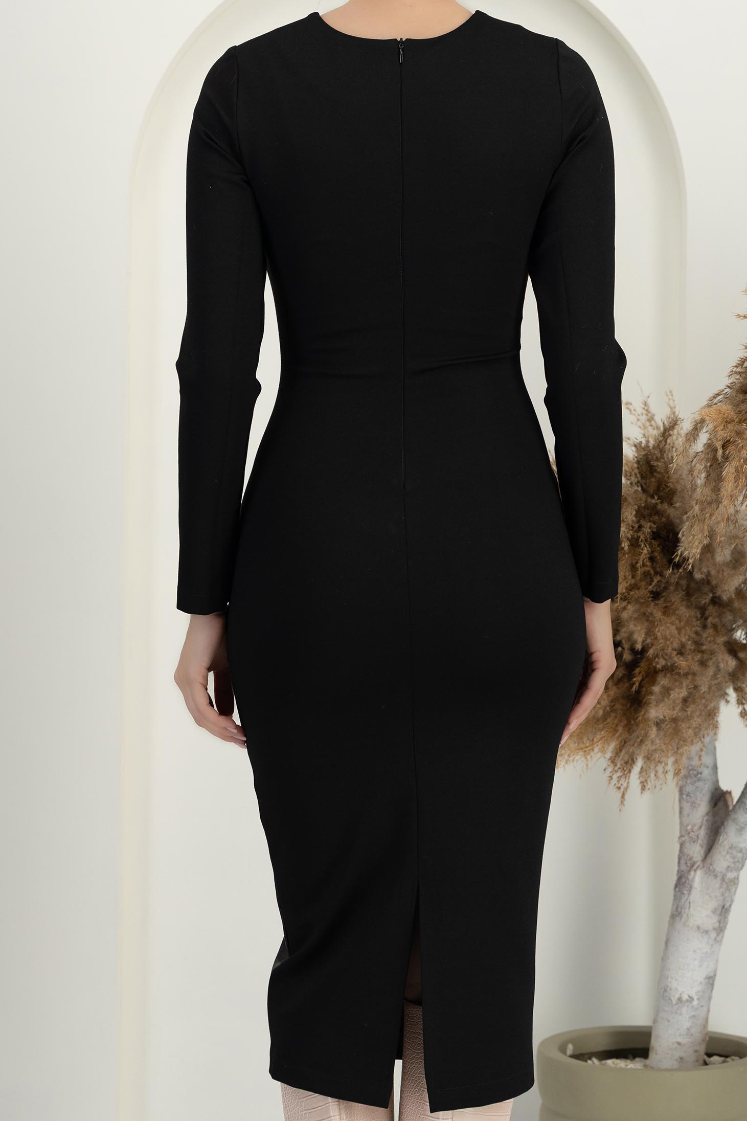 StarShinerS černá šaty přes koleno typ tužky jersey 6 - StarShinerS.cz