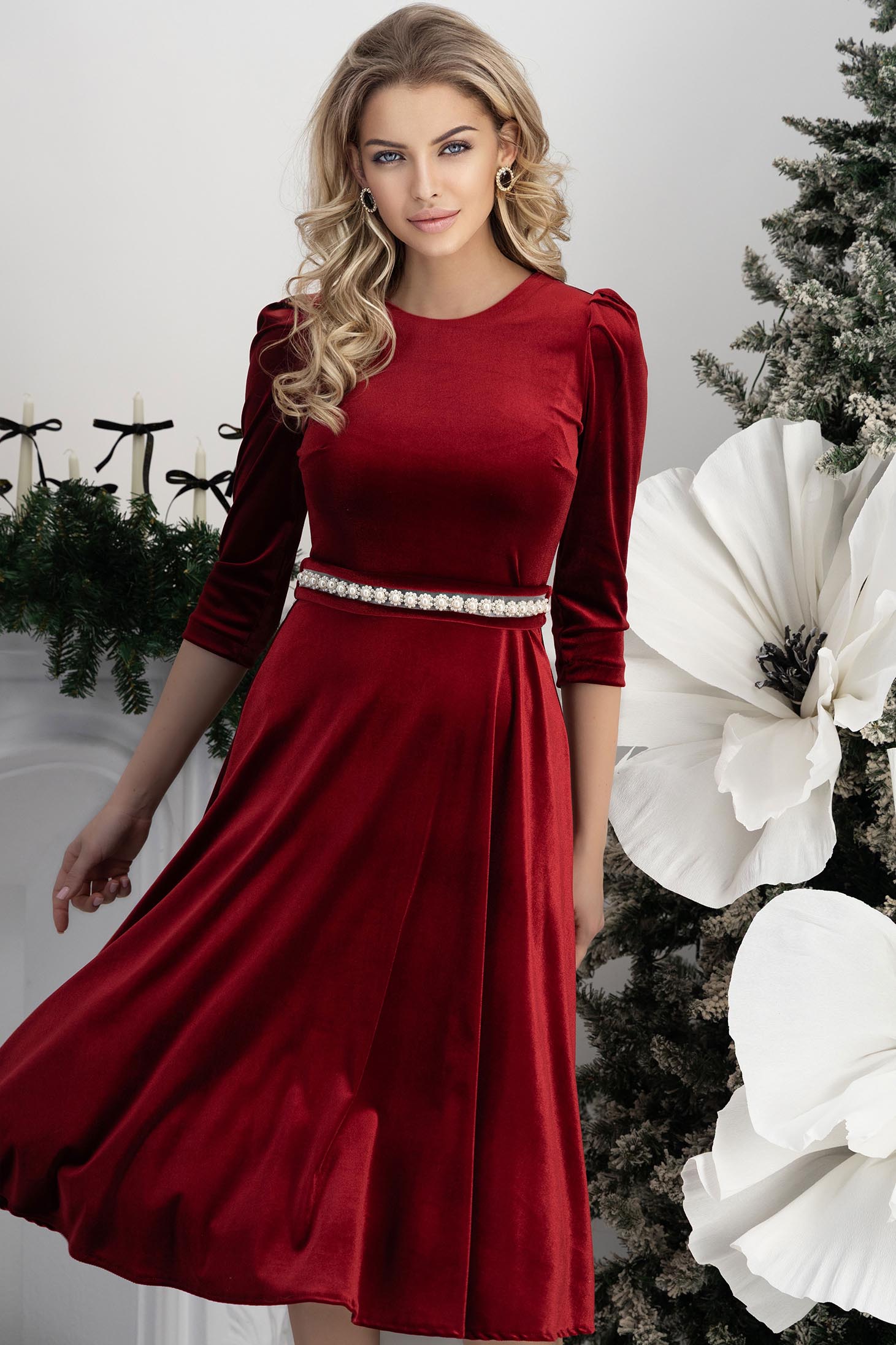 Burgundy bársony harang ruha 3 - StarShinerS.hu