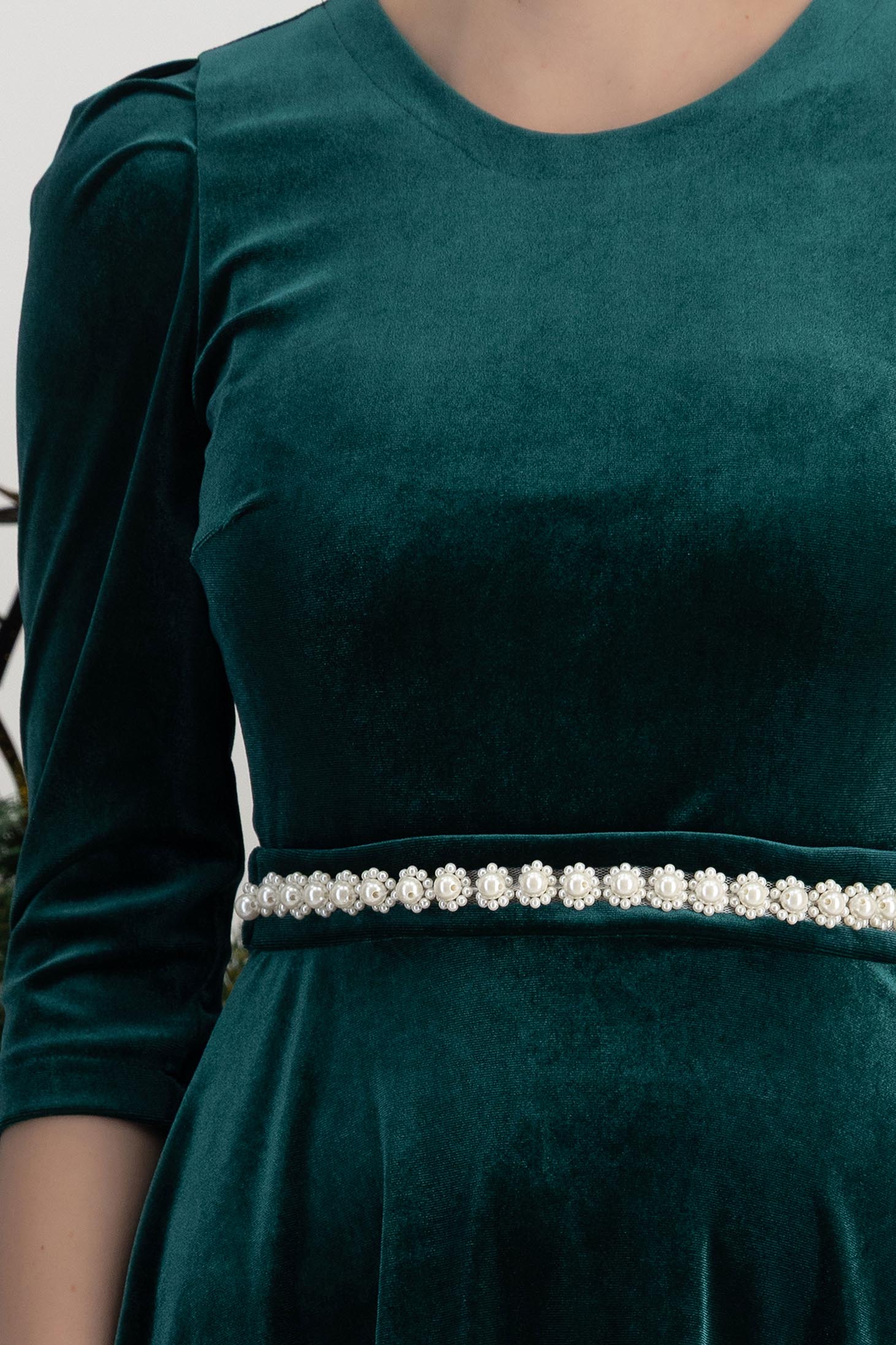 Sötétzöld bársony harang ruha 5 - StarShinerS.hu