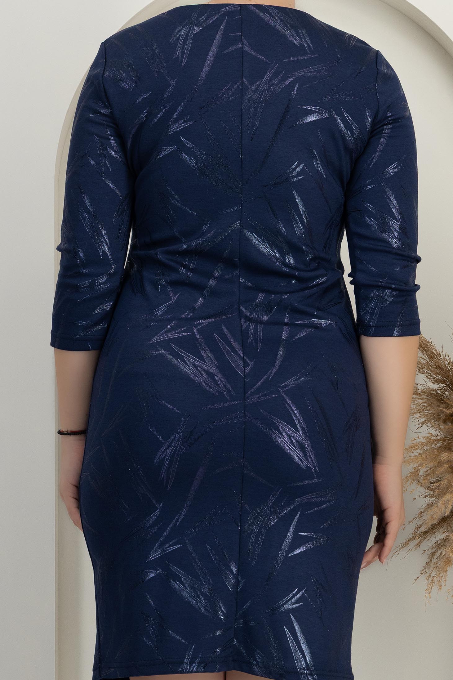 Sötétkék egyenes midi ruha - StarShinerS 6 - StarShinerS.hu