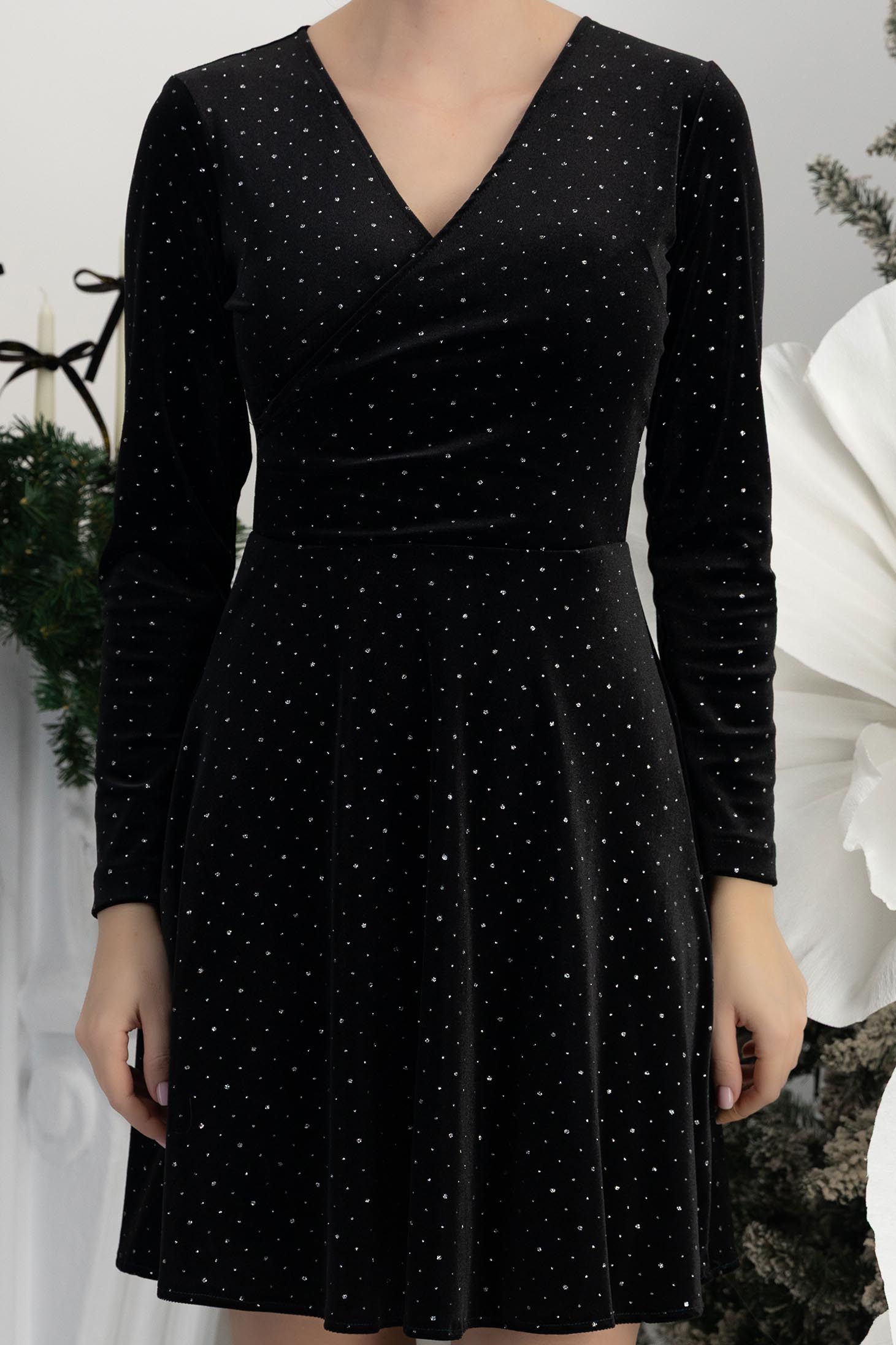 StarShinerS crno haljina cloche baršun kratak 4 - StarShinerS.hr