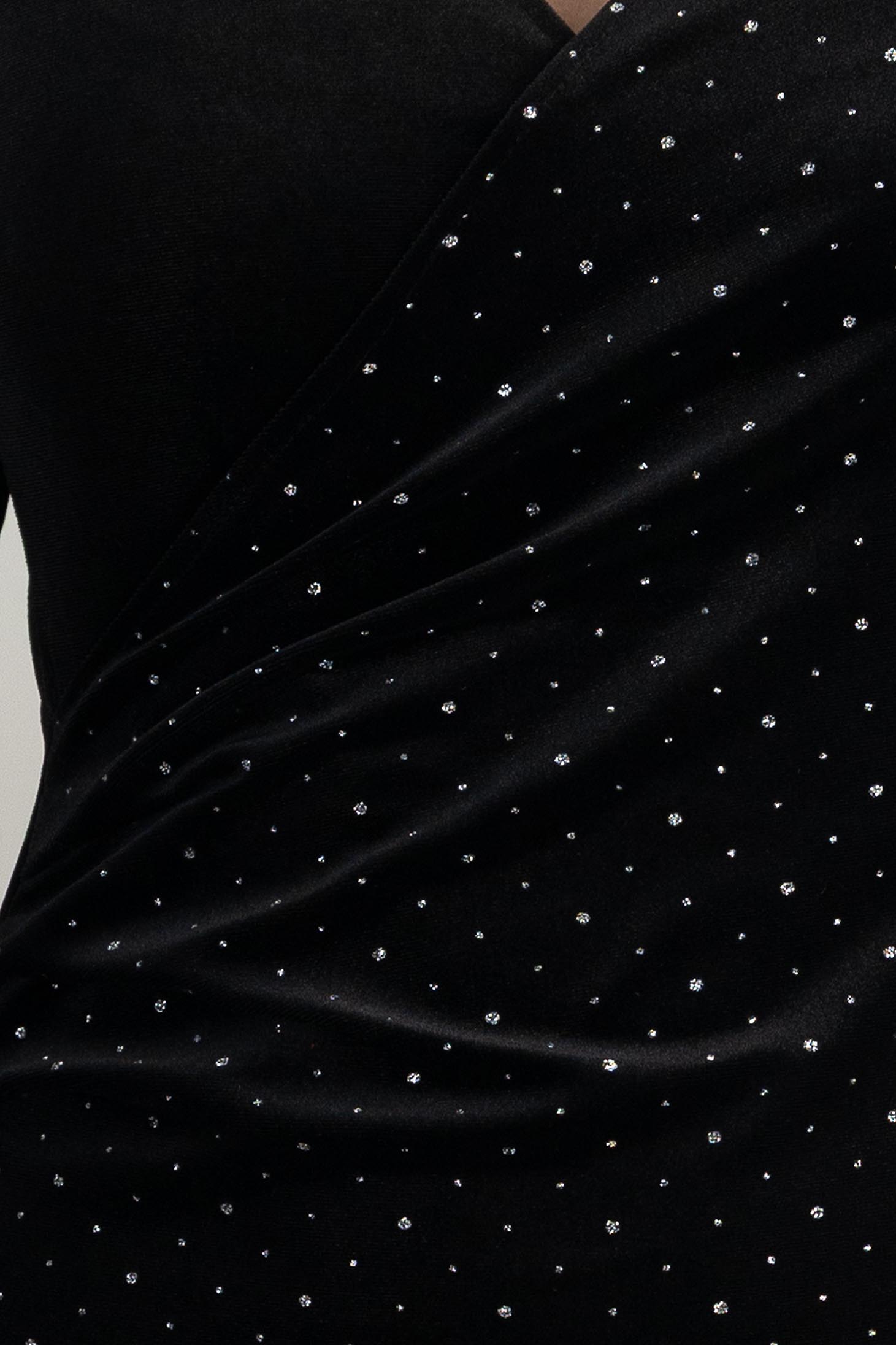 StarShinerS černá šaty typ tužky samet 3 - StarShinerS.cz