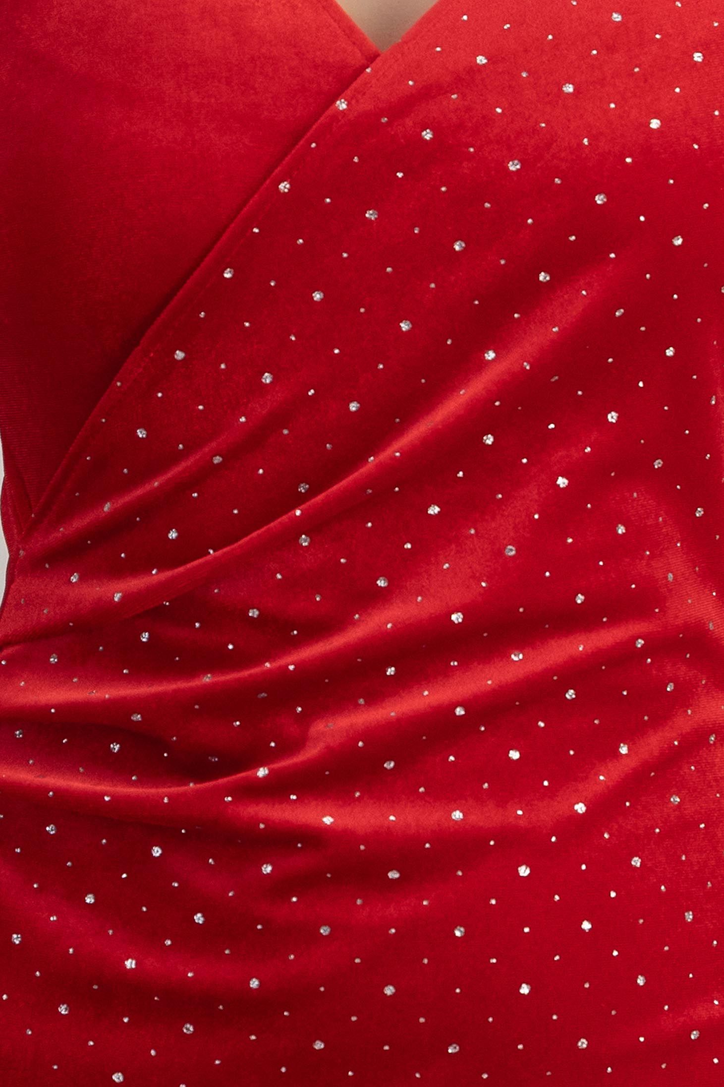 StarShinerS červená šaty typ tužky samet 3 - StarShinerS.cz