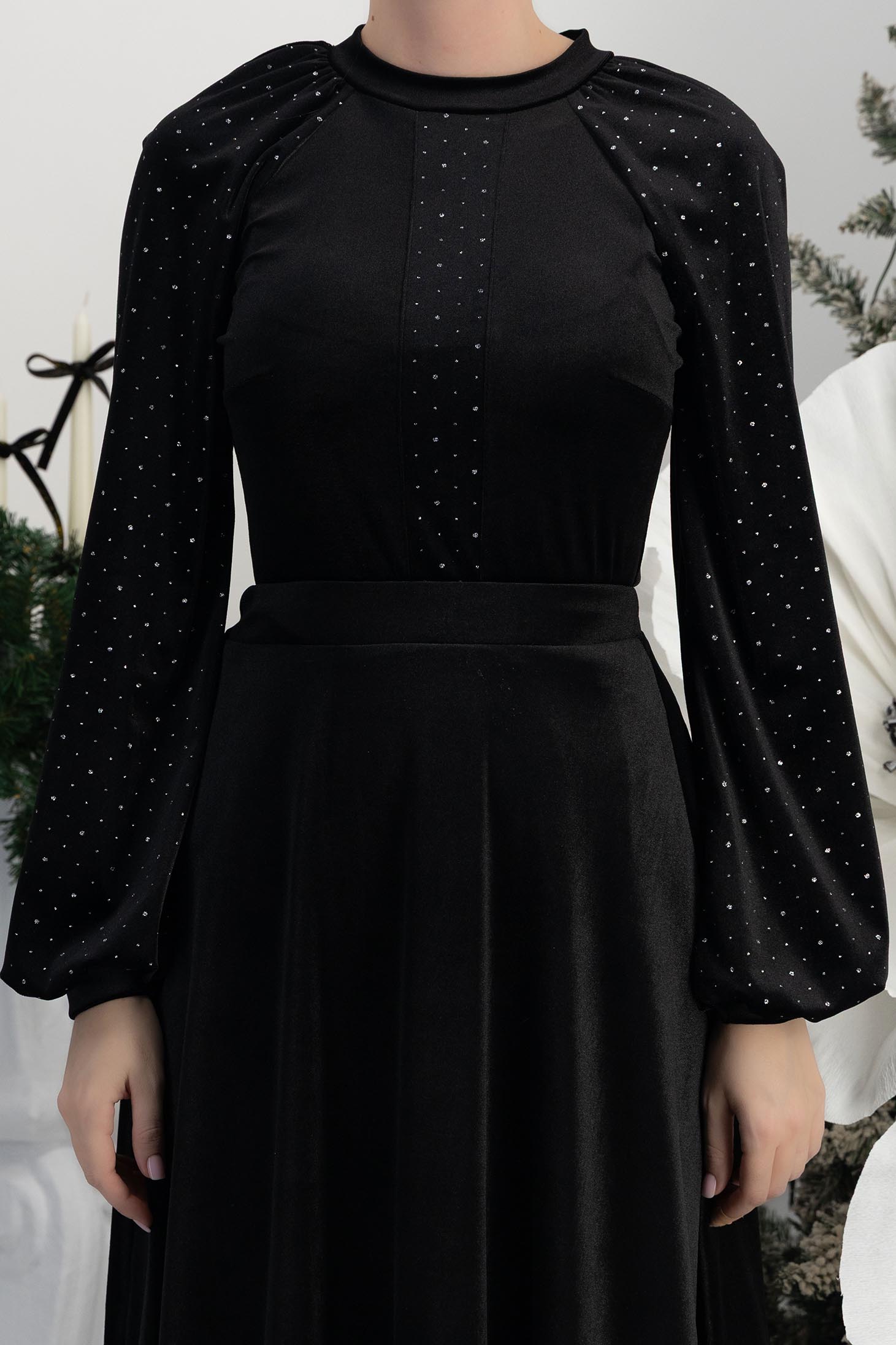 StarShinerS černá dámská halenka samet 5 - StarShinerS.cz