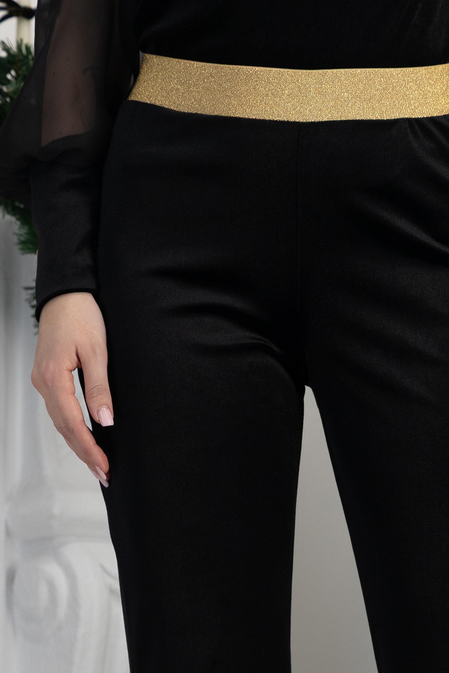 Fekete bársony hosszú nadrág, bővülő 6 - StarShinerS.hu