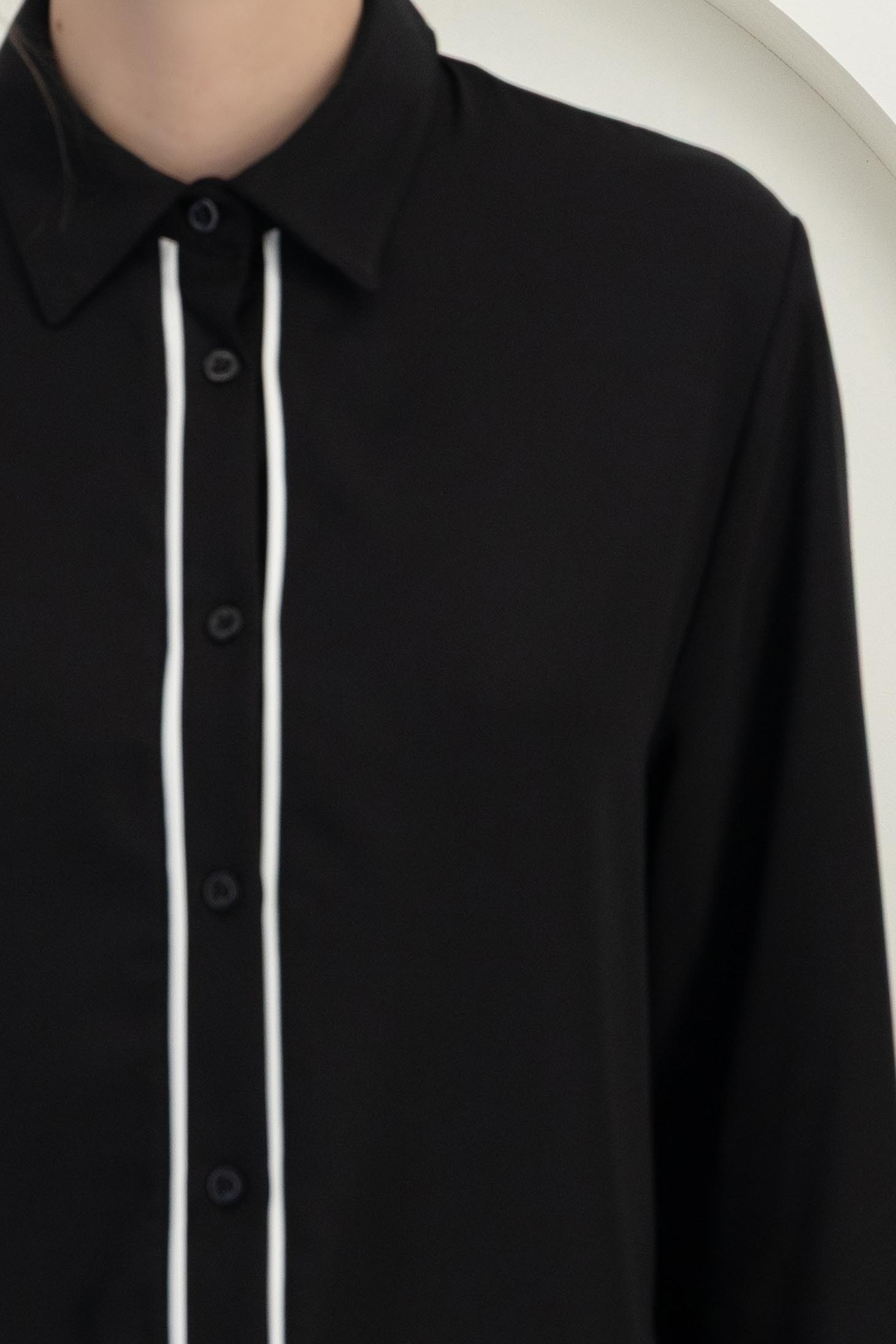 černá dámské košilové široké satén 4 - StarShinerS.cz