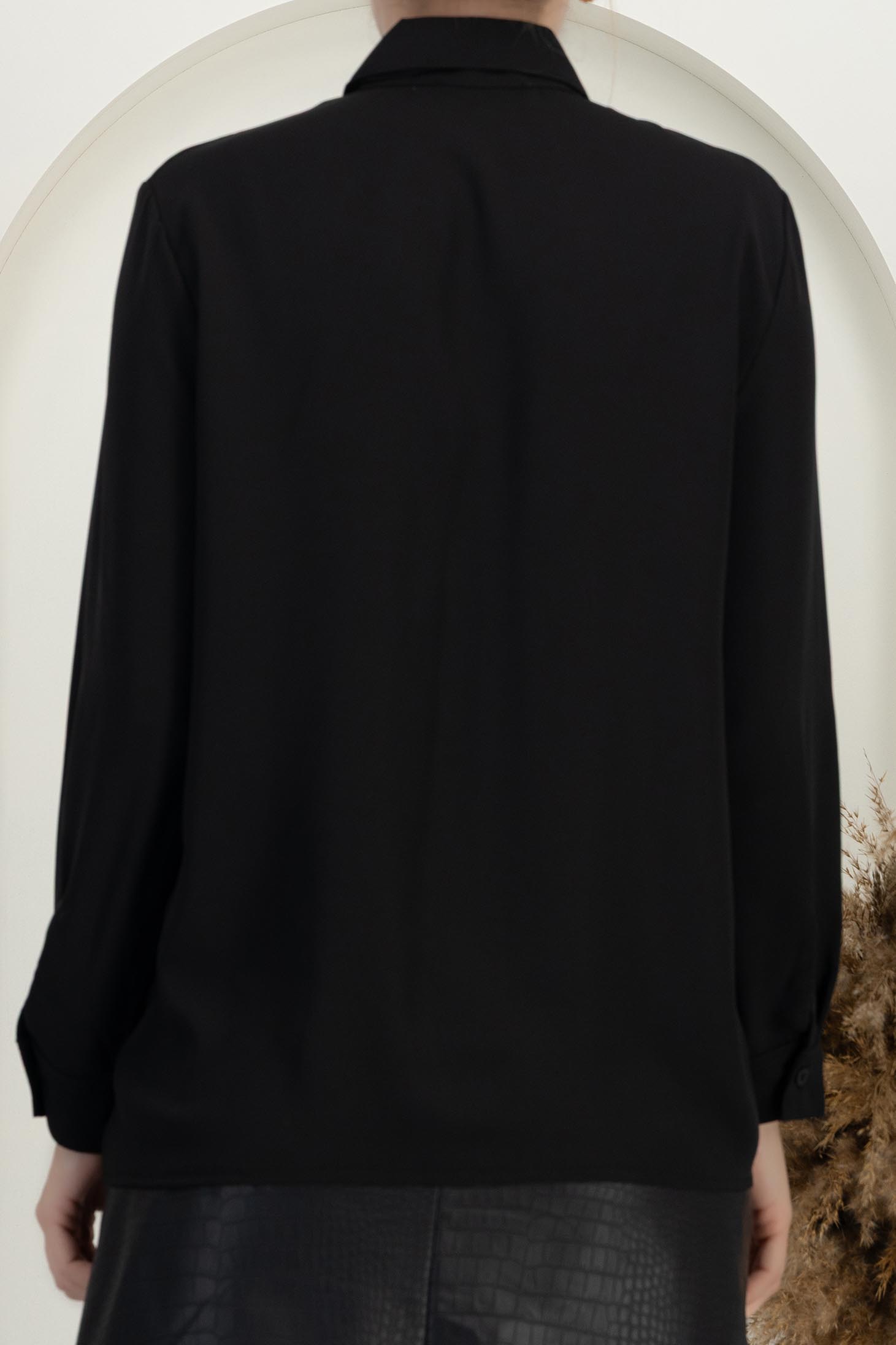 černá dámské košilové široké satén 6 - StarShinerS.cz