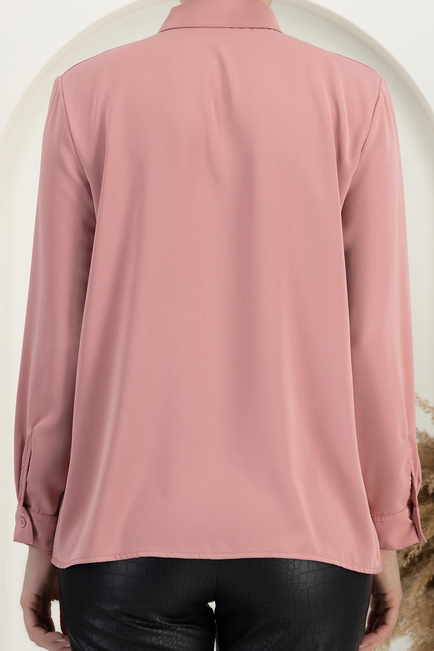 Růžová dámské košilové široké satén 6 - StarShinerS.cz