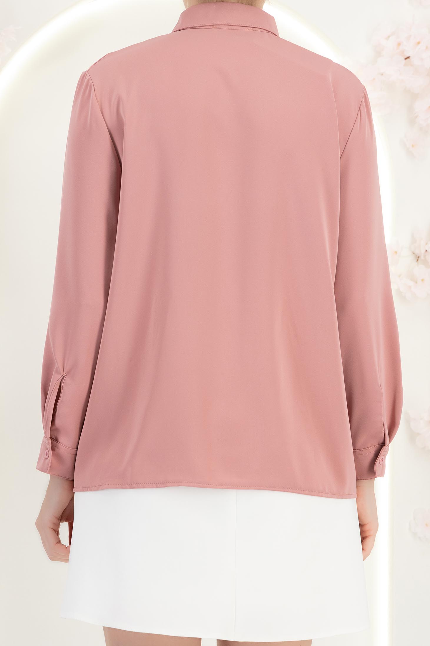 Női, pink szatén ing, hosszú ujjú, bő szabású 6 - StarShinerS.hu
