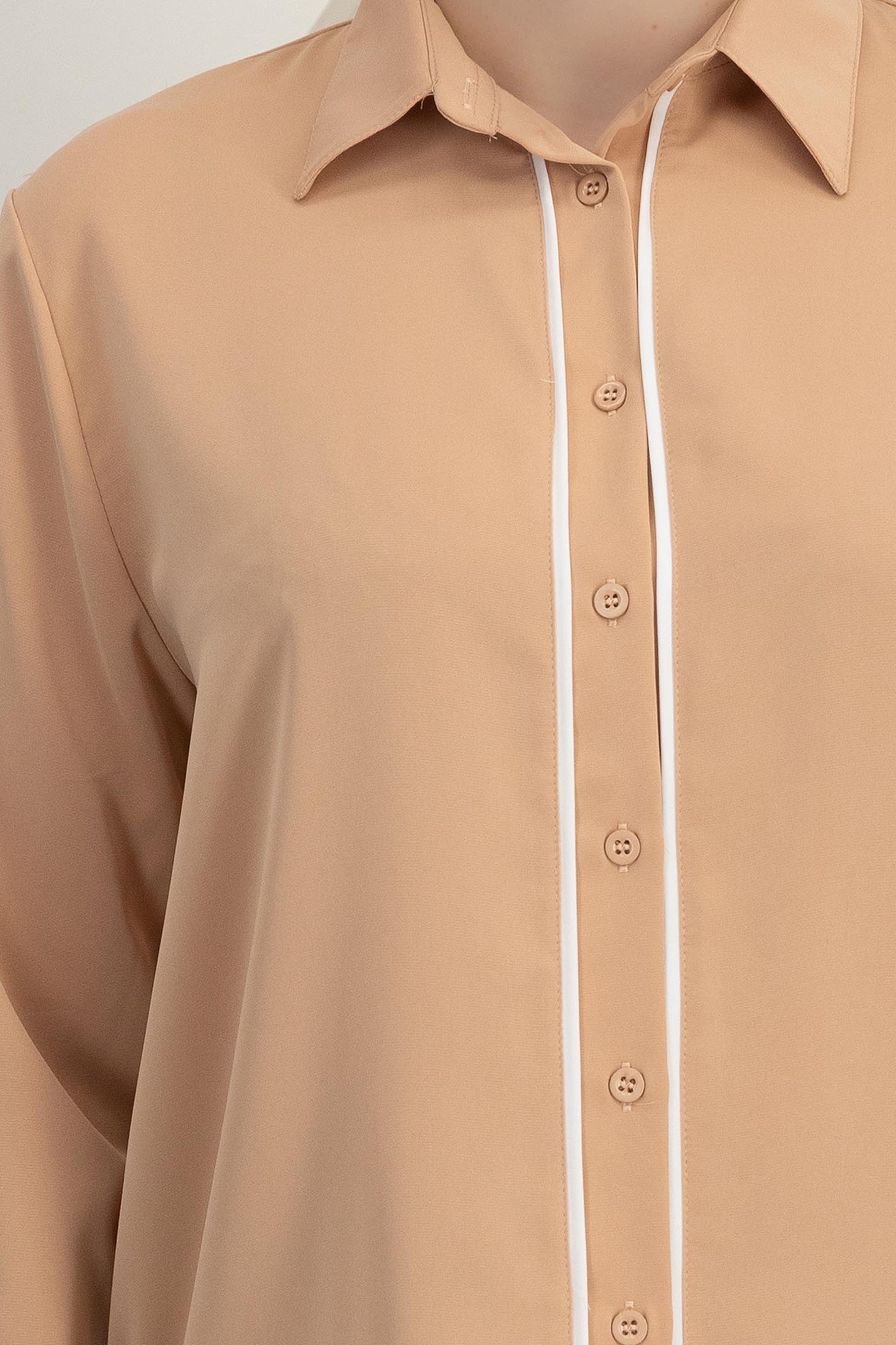 Bež košulja za žene dugi rukav saten 4 - StarShinerS.hr