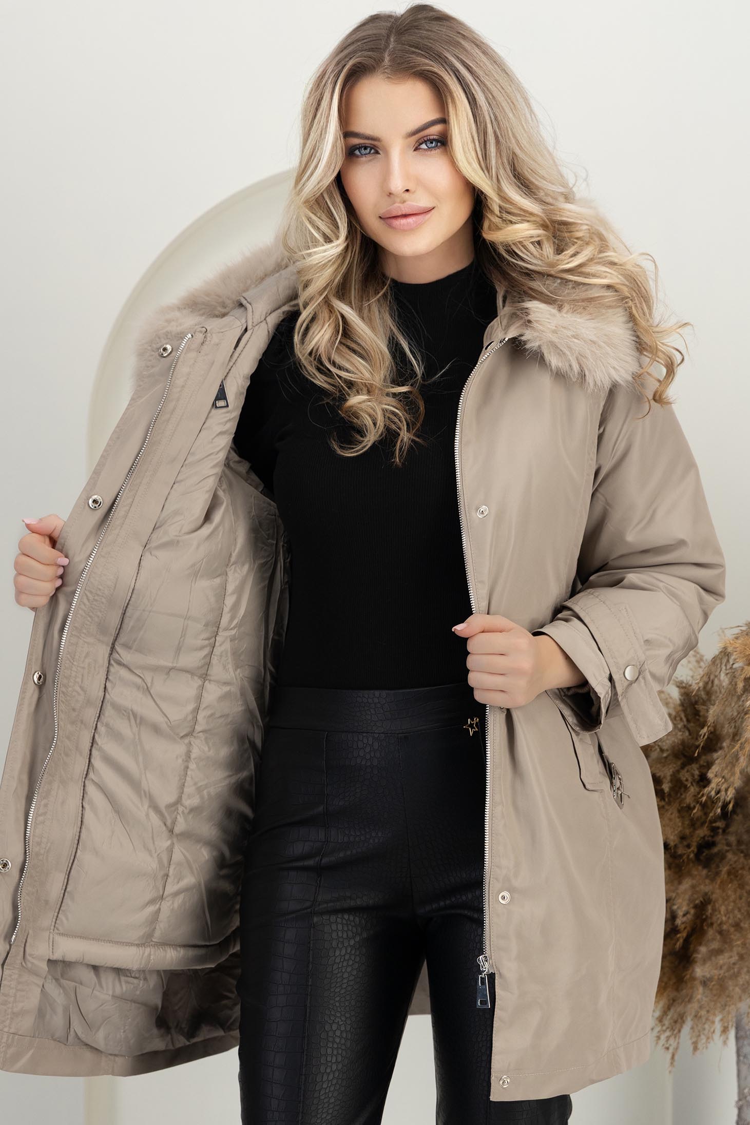 Bež ženska jakna online širok 4 - StarShinerS.hr