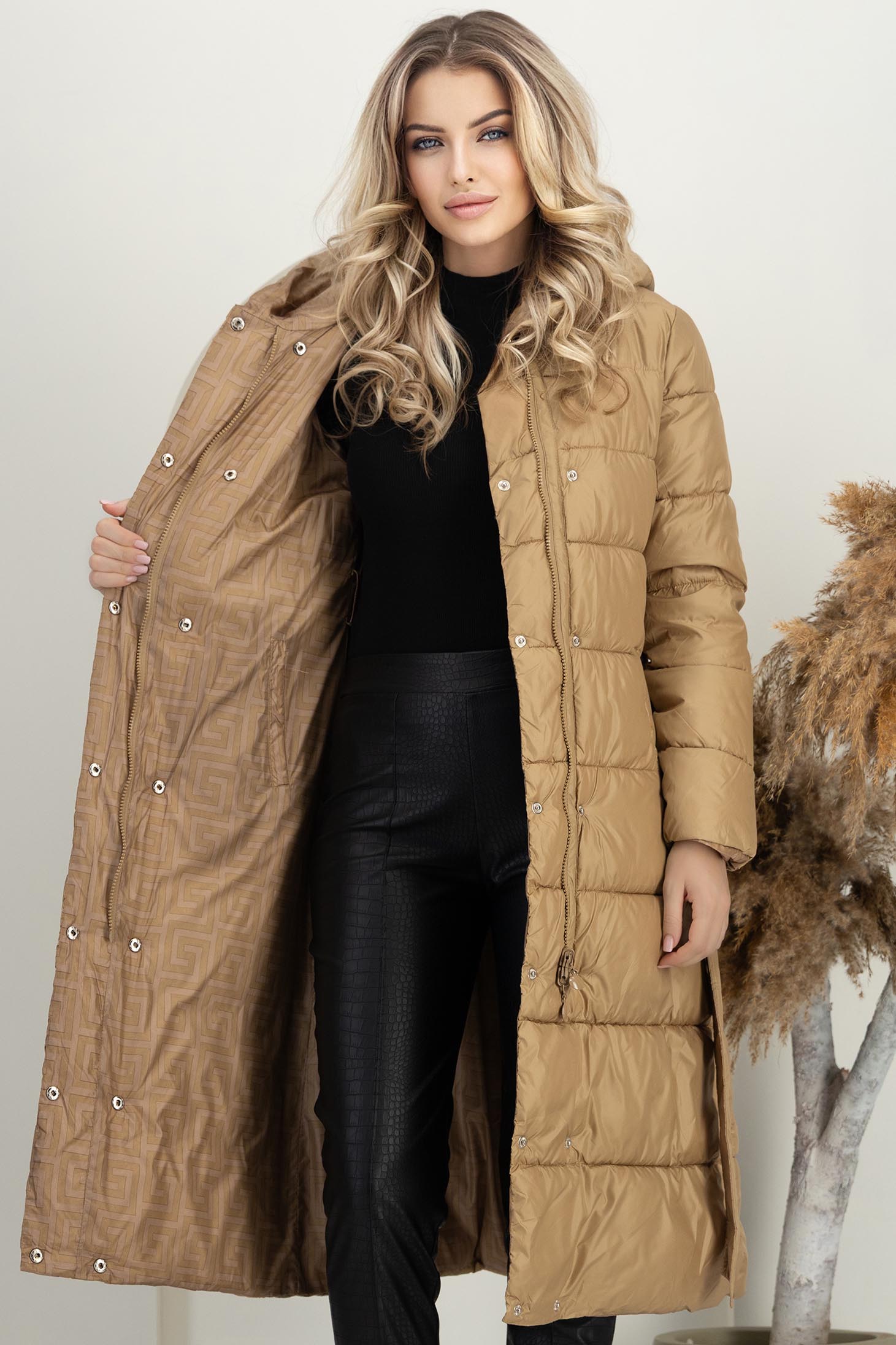 Hnědá dámská bunda rovná 3 - StarShinerS.cz