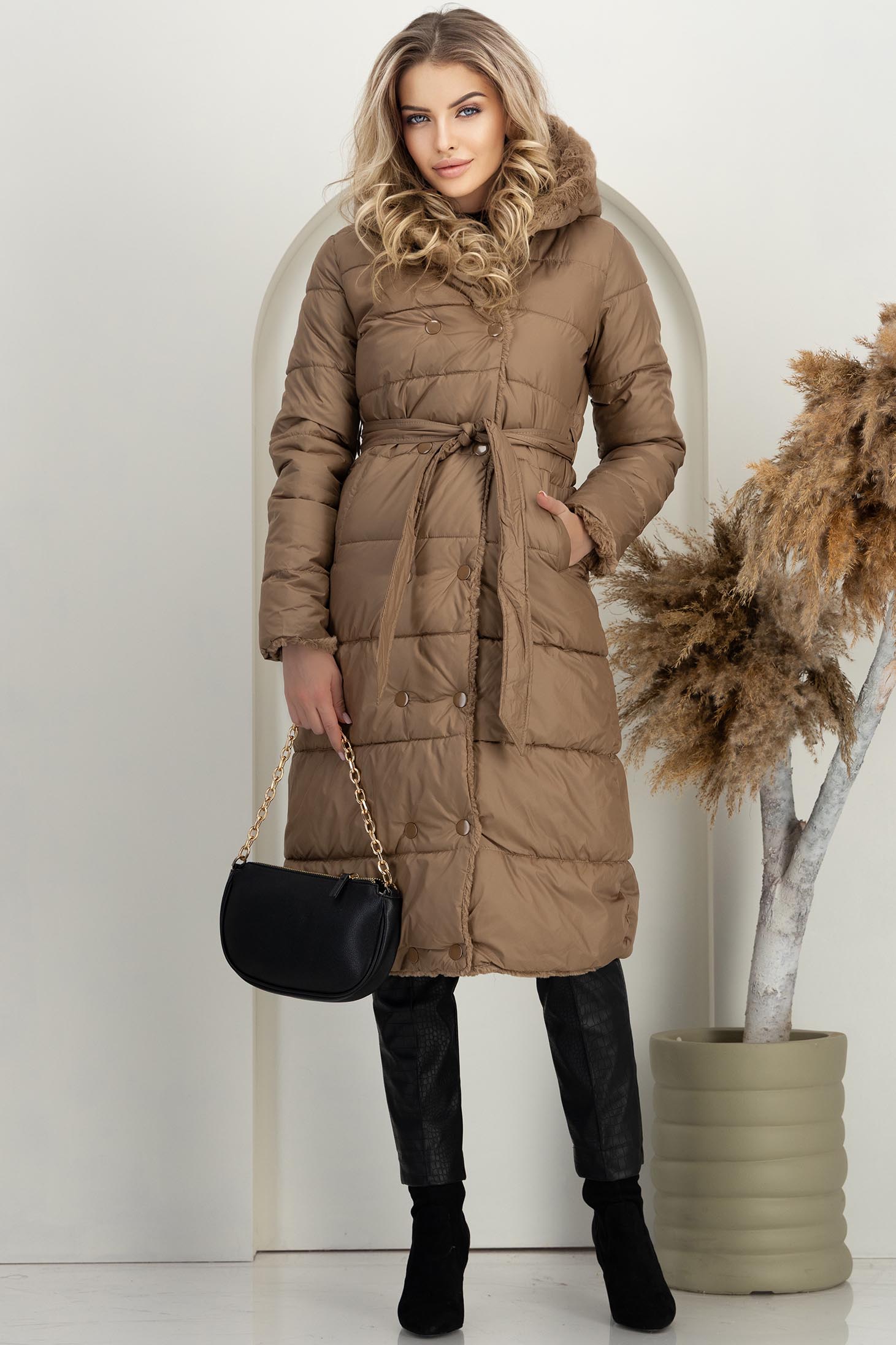 Barna egyenes szabású, kétoldalas dzseki 5 - StarShinerS.hu