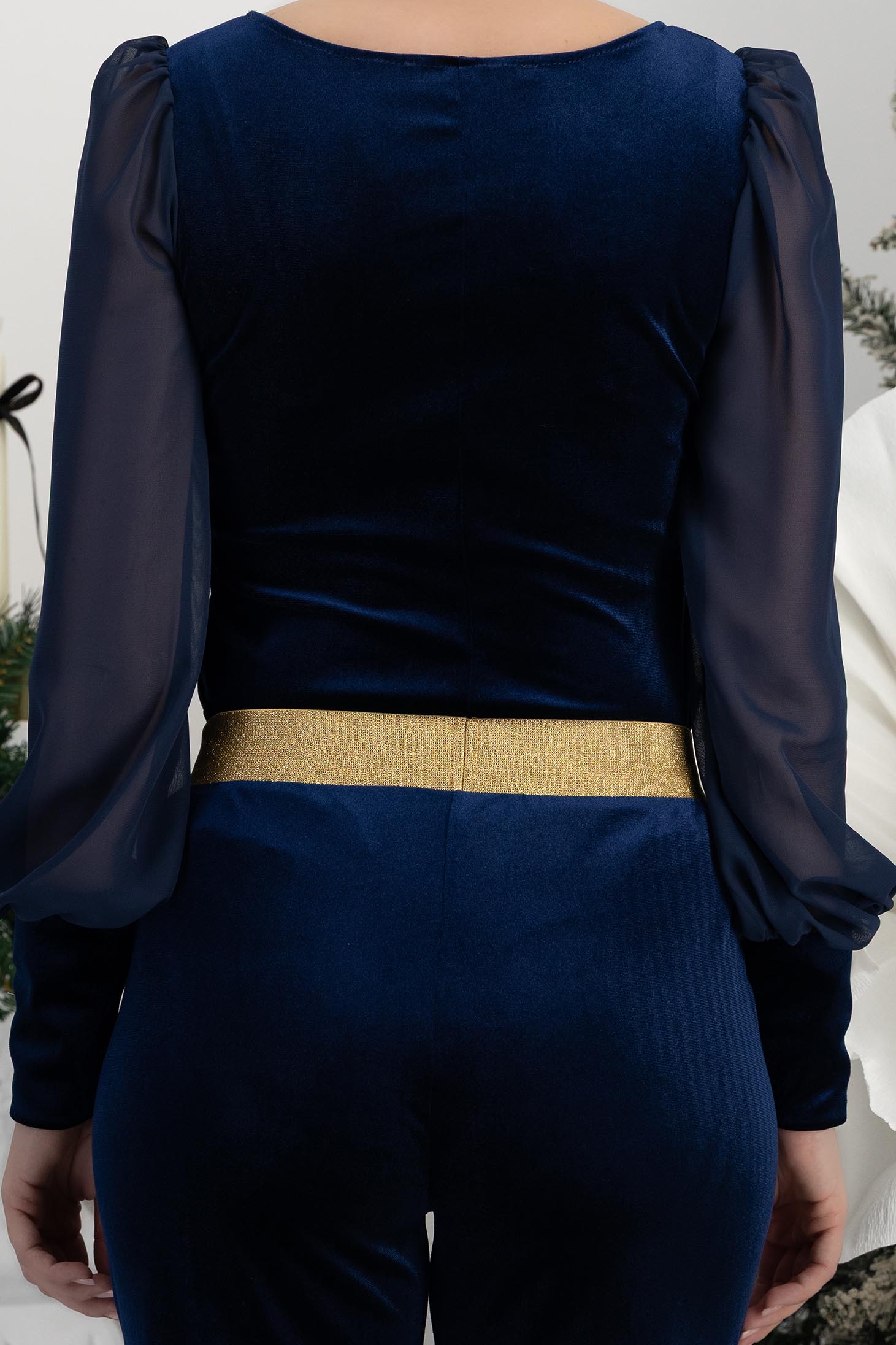 StarShinerS baršun mornarsko plava bluza za žene 6 - StarShinerS.hr