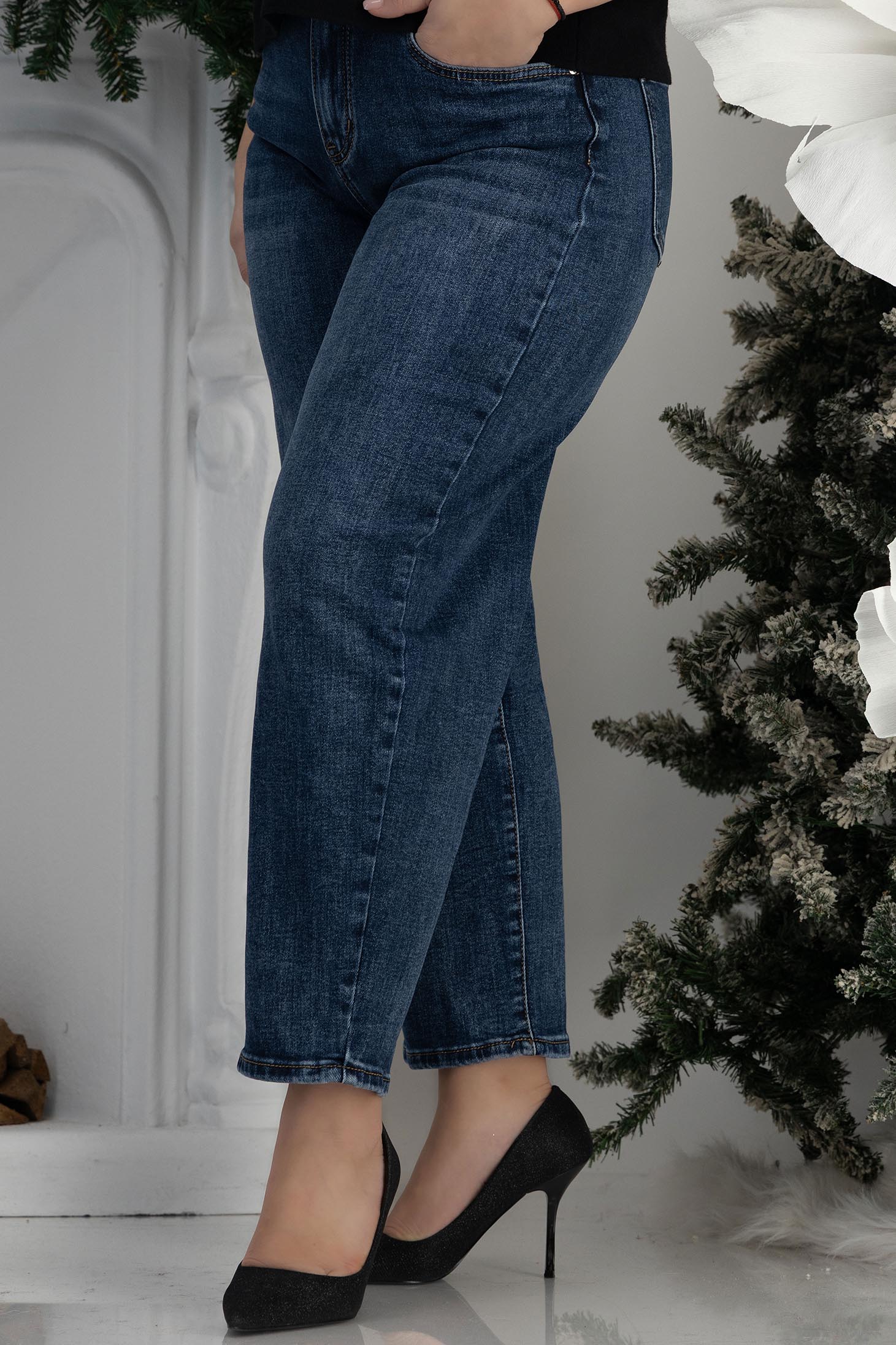 Modrá dámské džíny široké dlouhý džínovina 3 - StarShinerS.cz