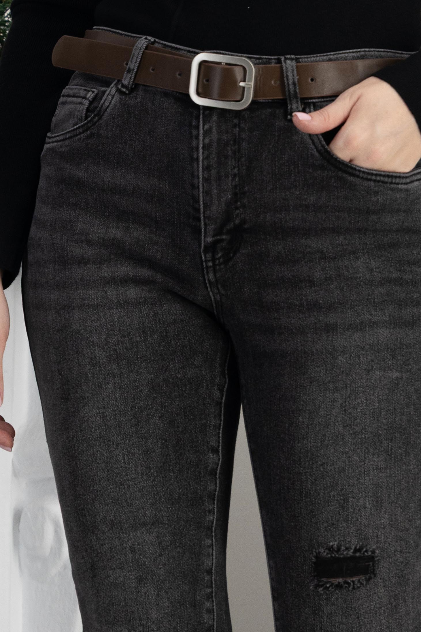 Crno ženske traperice dug skinny 5 - StarShinerS.hr