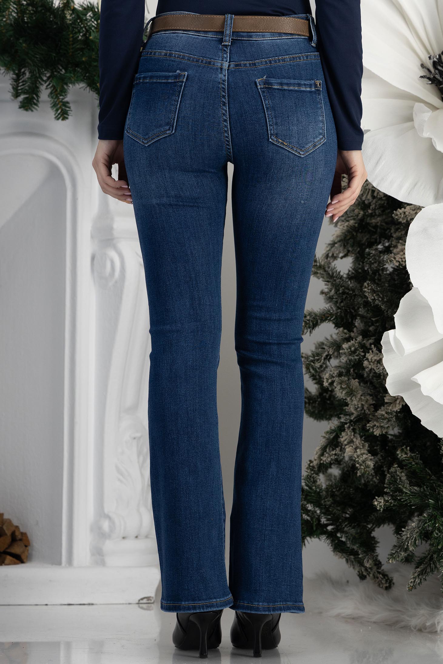 Plava ženske traperice traperice dug visoki struk 4 - StarShinerS.hr