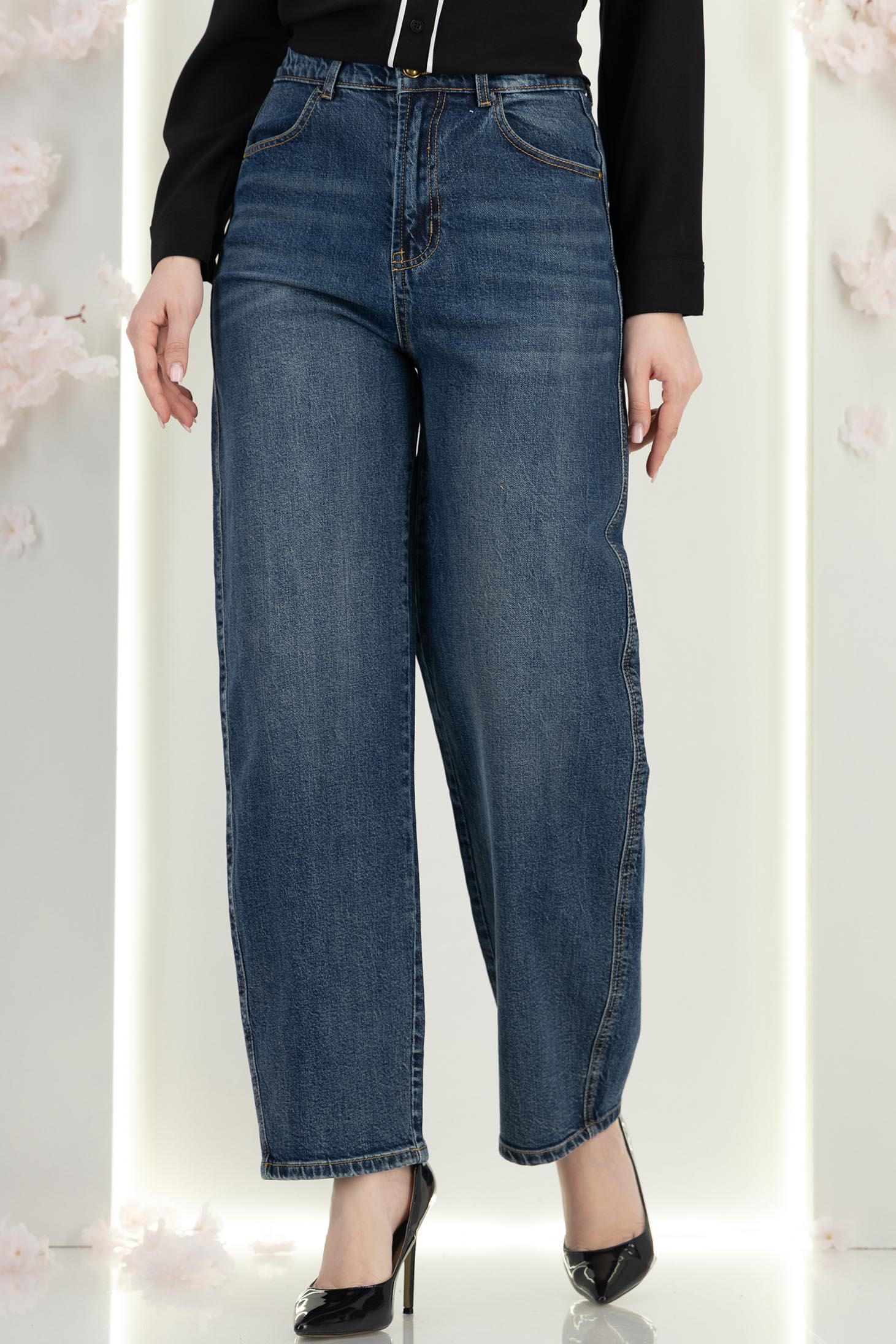 Plava ženske traperice visoki struk traperice 3 - StarShinerS.hr