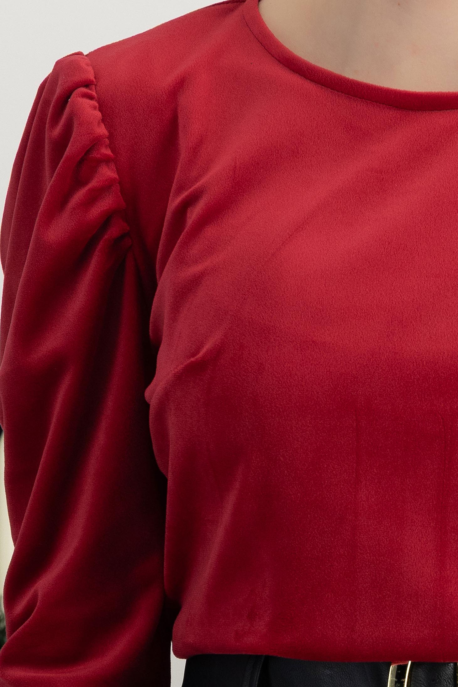 StarShinerS červená dámská halenka samet 4 - StarShinerS.cz