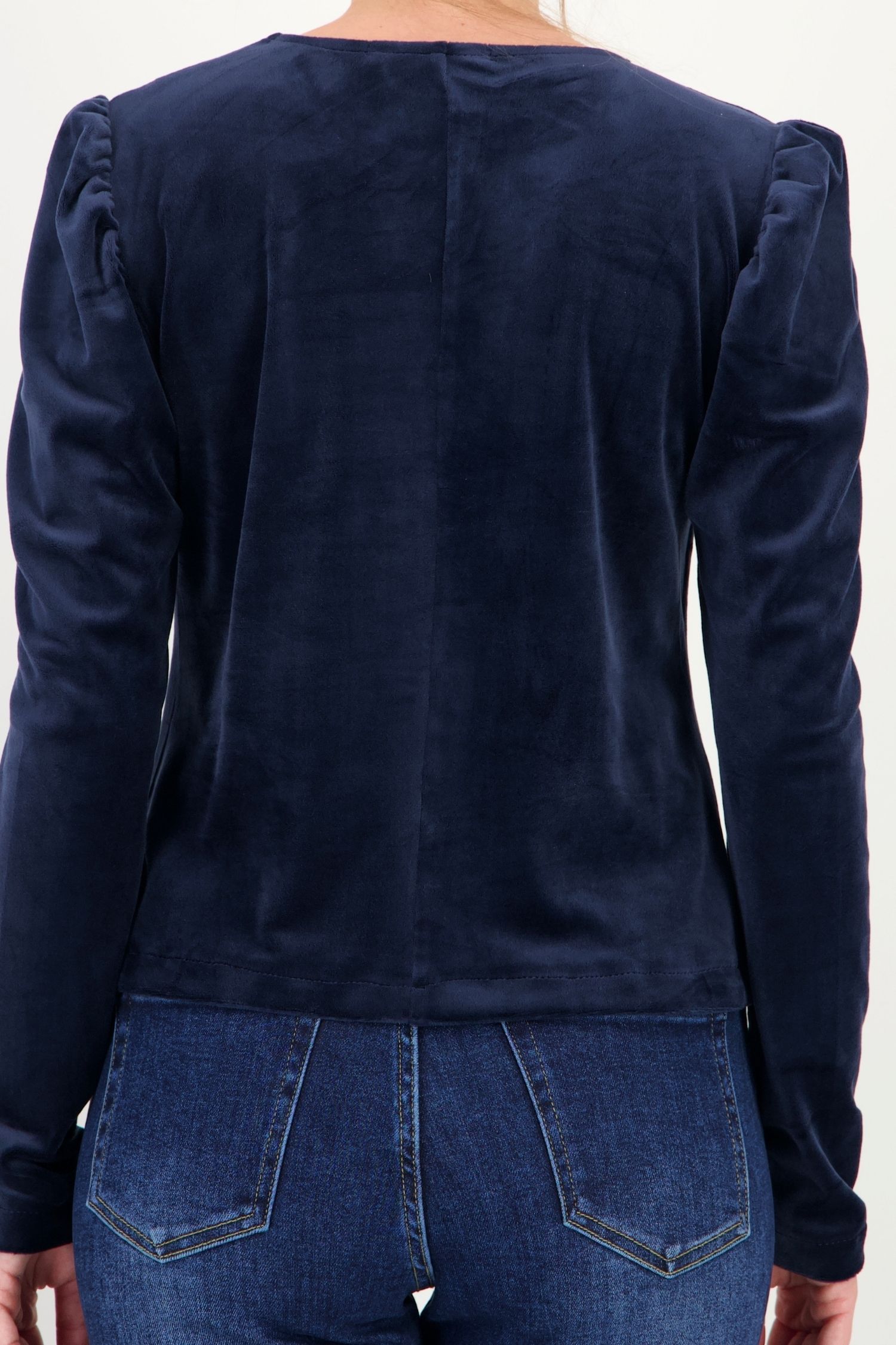 Bluza dama din catifea bleumarin umeri bufanti - StarShinerS 5 - StarShinerS.ro